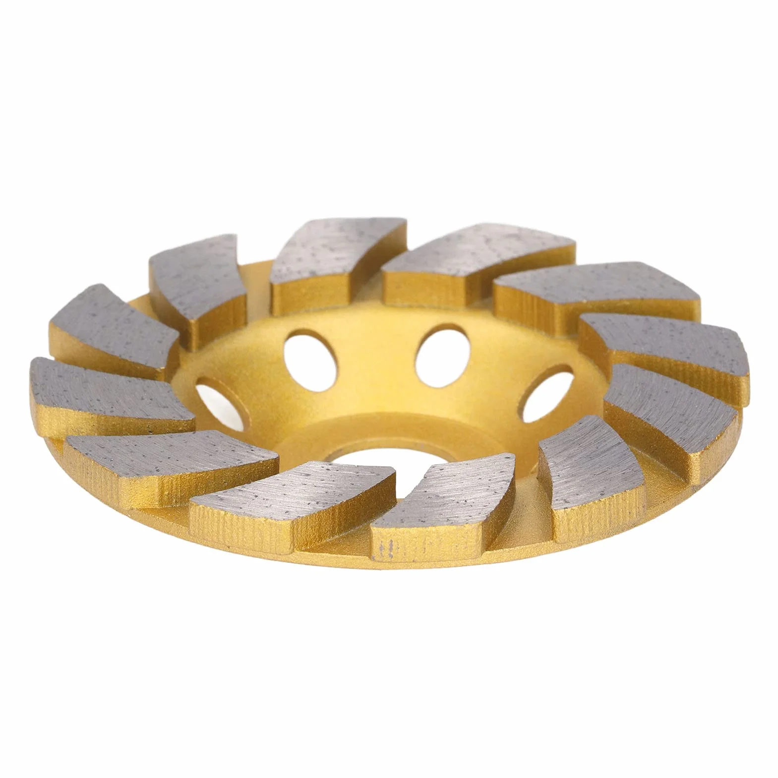 Muela Abrasiva de Hormigón de 4 Pulgadas, Disco de Pulido de Copa de Diamante de 12 Segmentos de Alta Resistencia para Cemento, Mármol, Roca, Mampostería, Hormigón, Etc.