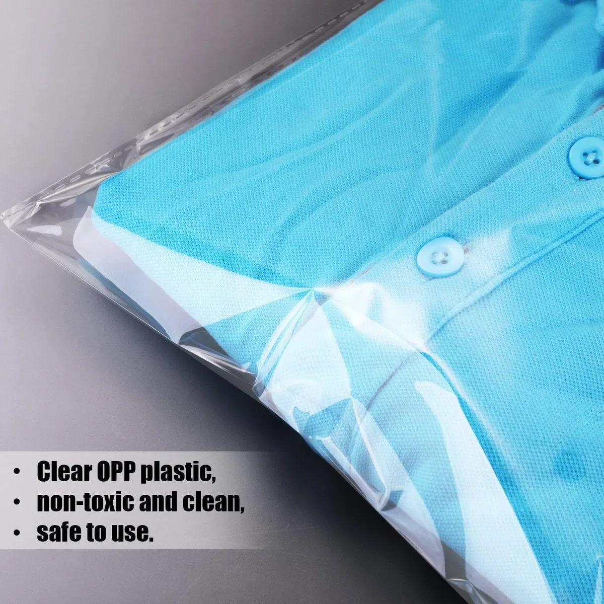 100 Bolsas Celofán Autoadhesivas OPP, Bolsas Transparente sin Orificios con Cierre Adhesivo, para Ropa, Camisetas, Regalos, Tarjetas y Joyas (40X50+4CM)