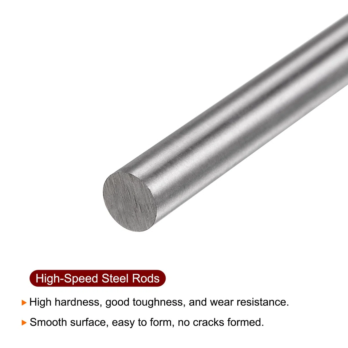 sourcing map 5 Piezas de Varillas Redondas de Acero de Alta Velocidad (HSS) de 6.2 Mm X 100 Mm para Herramientas de Bricolaje de Torneado, Fresado, Taladrado y Roscado
