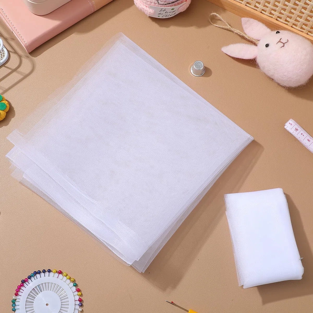 TIDTALEO de Herramientas para Fieltrar Lana Gasa de Nylon Blanco Paquete de 3 Piezas y Fieltro Húmedo Ideales para Proyectos de Manualidades en Telas Delgadas