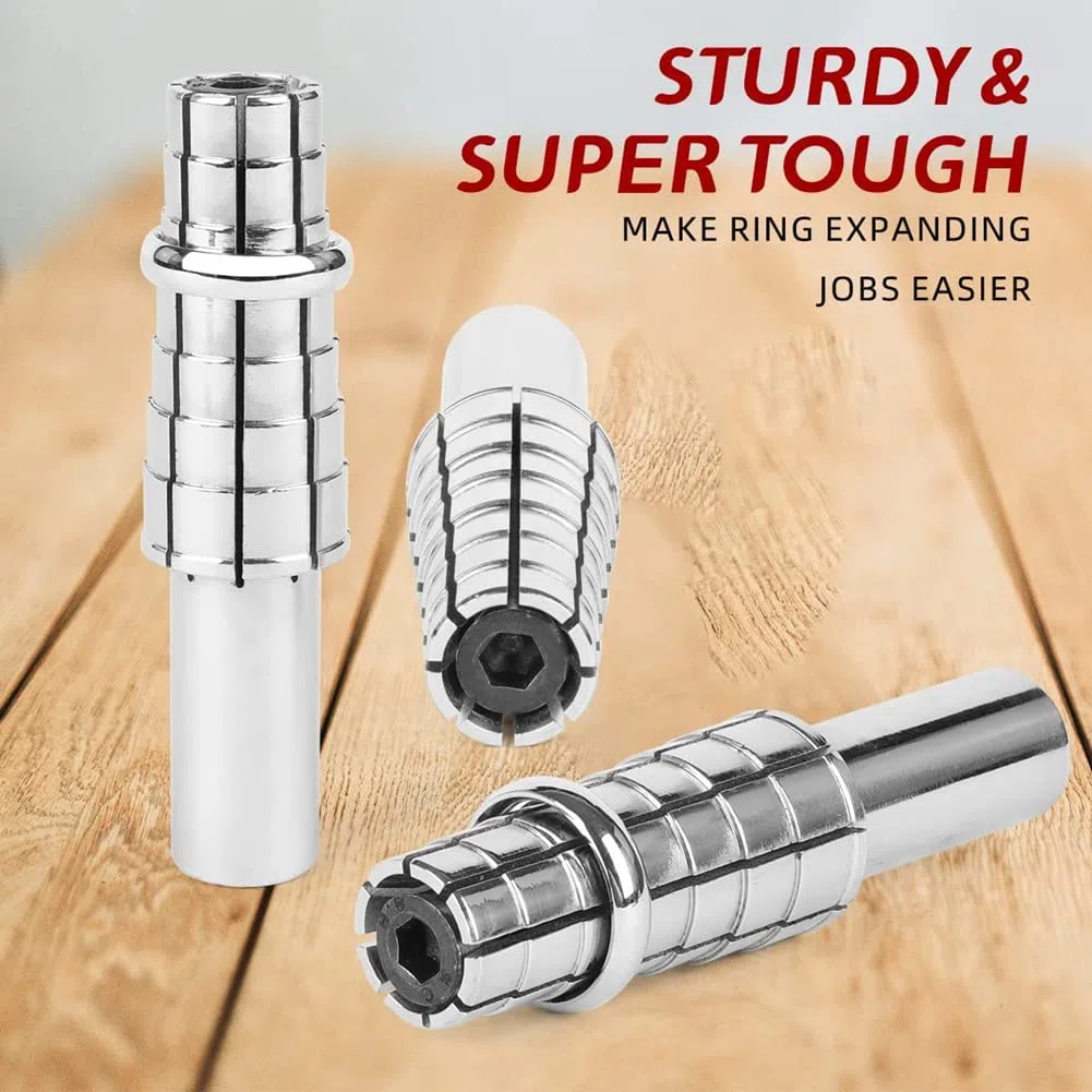 Mandril de anillo expandible de acero inoxidable con llave hexagonal, herramienta de formación de anillos resistente para torneado y fabricación de anillos 7,5-10,5