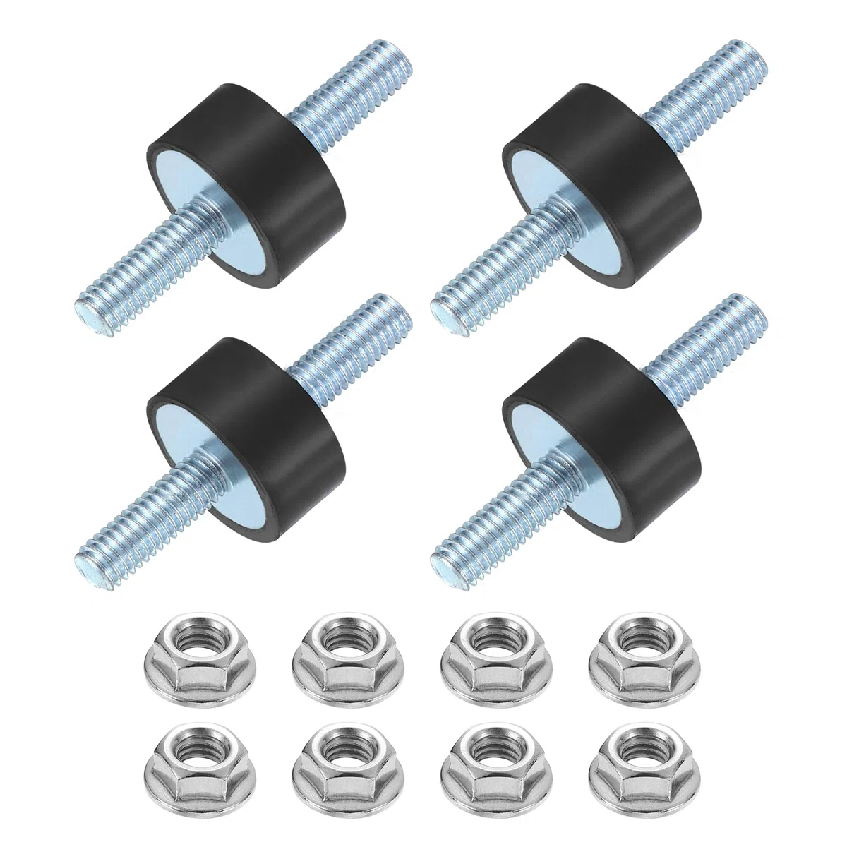 QUARKZMAN 4 Piezas De Soporte De Goma M6 X 18 Mm, 10 X 20 Mm Aislantes Antivibración Cilíndricos Con Pernos Dobles Y Tuercas Para Carretes De Coche Generadores Compresores De Aire