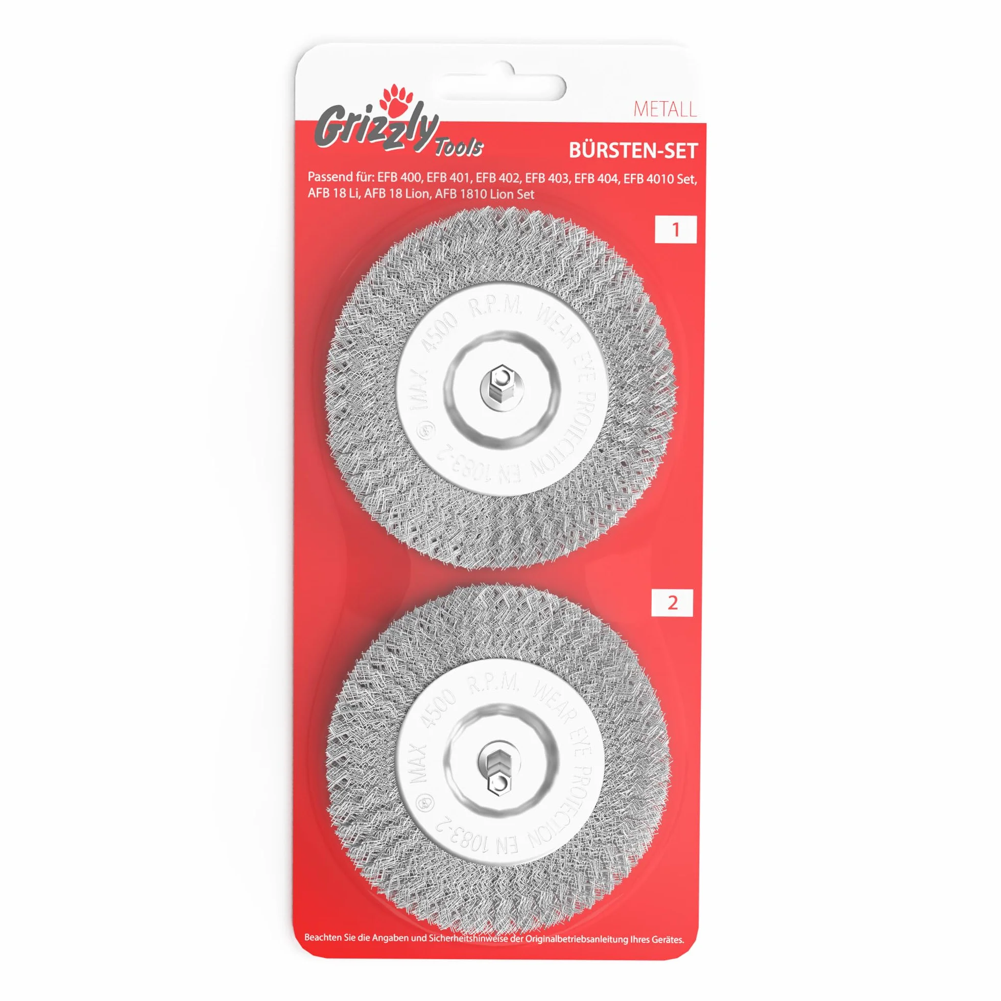 Grizzly - Juego de 2 cepillos eléctricos para juntas de metal para Grizzly EFB 400 y EFB 401