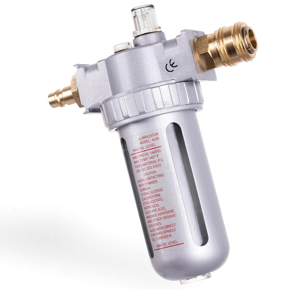 TC TECHNIC El Lubricador de Aceite Asegura Una Dosificación Automática de Aceite Al Dispositivo Presión Máx. de Trabajo 10 Bar Flujo de Aire Máx 4000 L/Min Tamaño de Rosca 1/2" (~19 mm)
