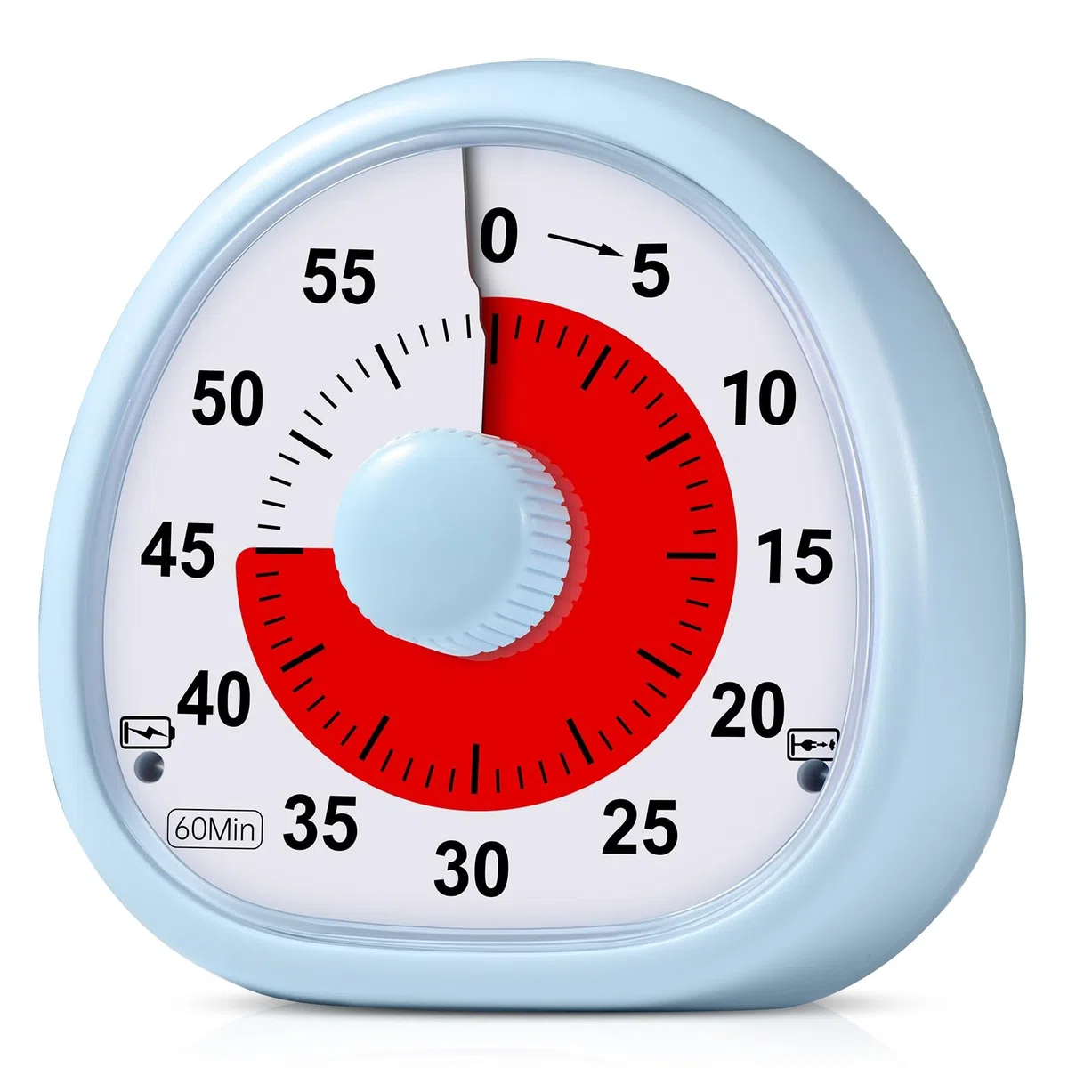 Diboniur Temporizador Visual Niños Recargable, 60 Minutos Temporizador de Cuenta Regresiva, Herramienta de Gestión del Tiempo para Niños y Adultos (Azul)