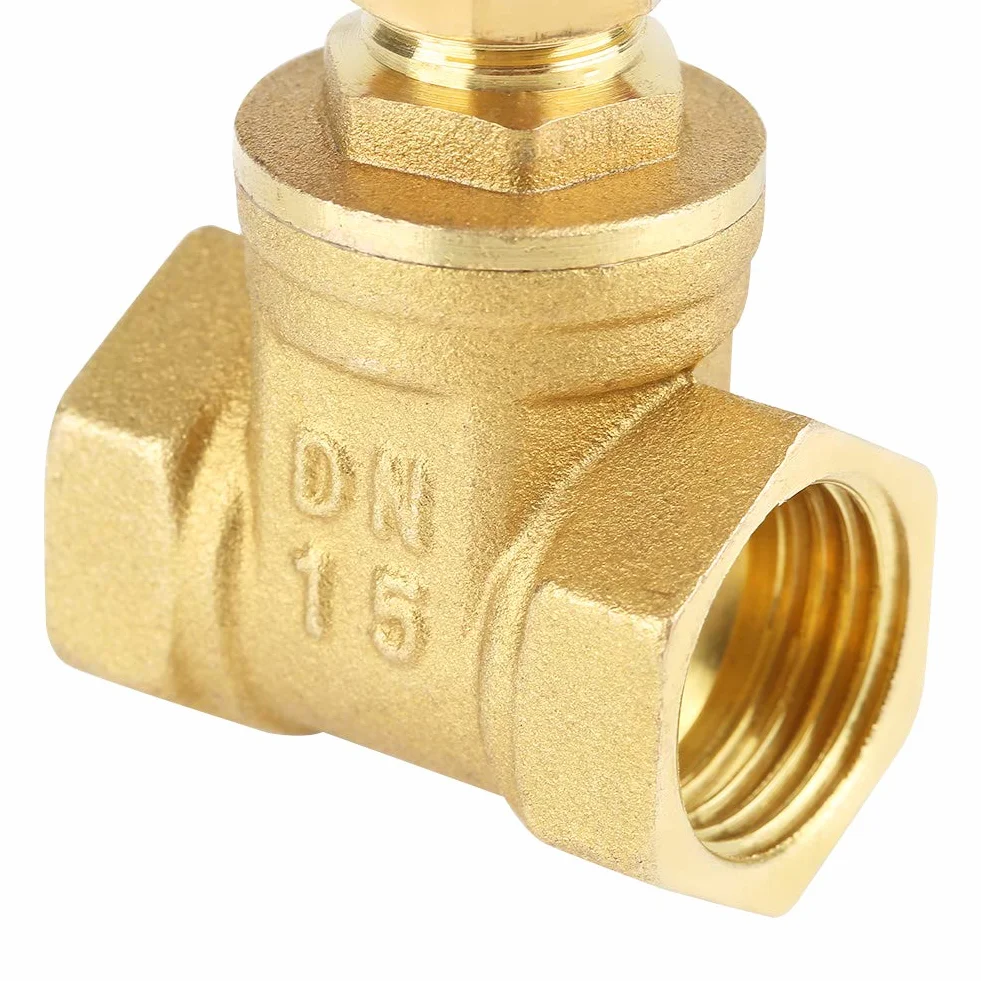 Válvula de Compuerta de Latón DN15, Válvula de Compuerta Giratoria BSPP G1/2, 232PSI para Agua, Aceite, Gas