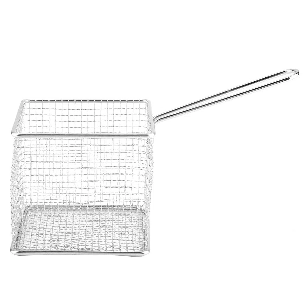 Aramox Mini Chips de Acero Inoxidable, Canasta de Papas Fritas con Asa, Ideal para Cocinar una Variedad de Alimentos Fritos en el Hogar, Restaurante