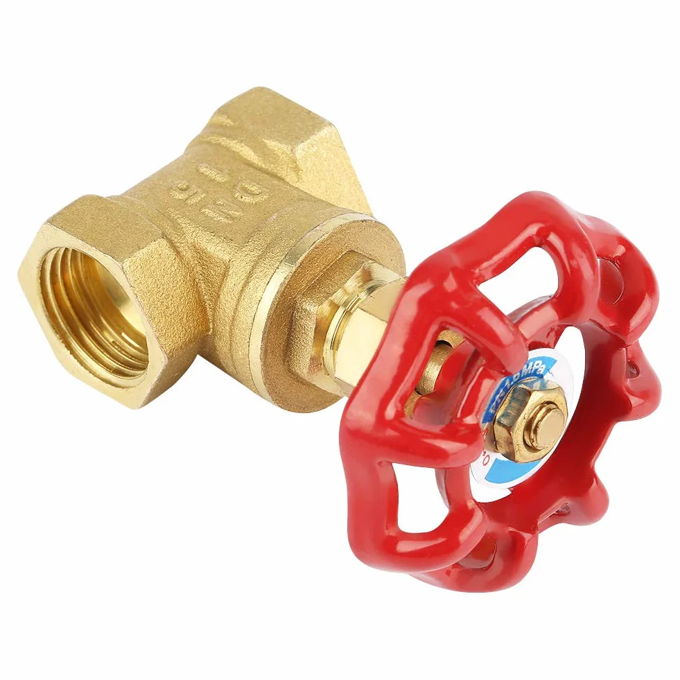 Válvula de Compuerta de Latón DN15, Válvula de Compuerta Giratoria BSPP G1/2, 232PSI para Agua, Aceite, Gas