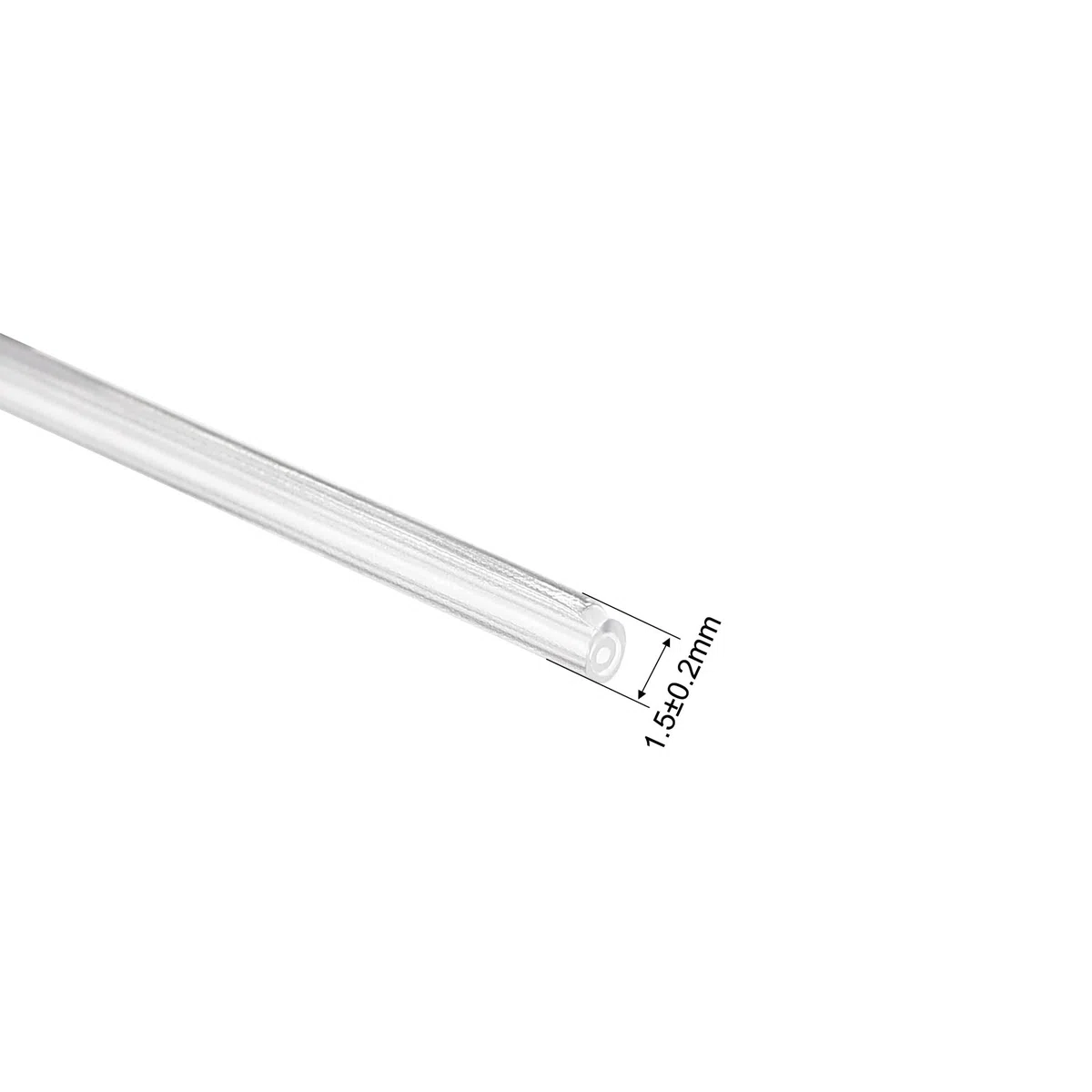 sourcing map 25mm 1,5mm OD Fibra Óptica Mangas, 2 Extremos Preencogido Fibra Óptica Fusión Empalme Tubo Protector Mangas, Transparente Calor Contraíble Tubería 100uds