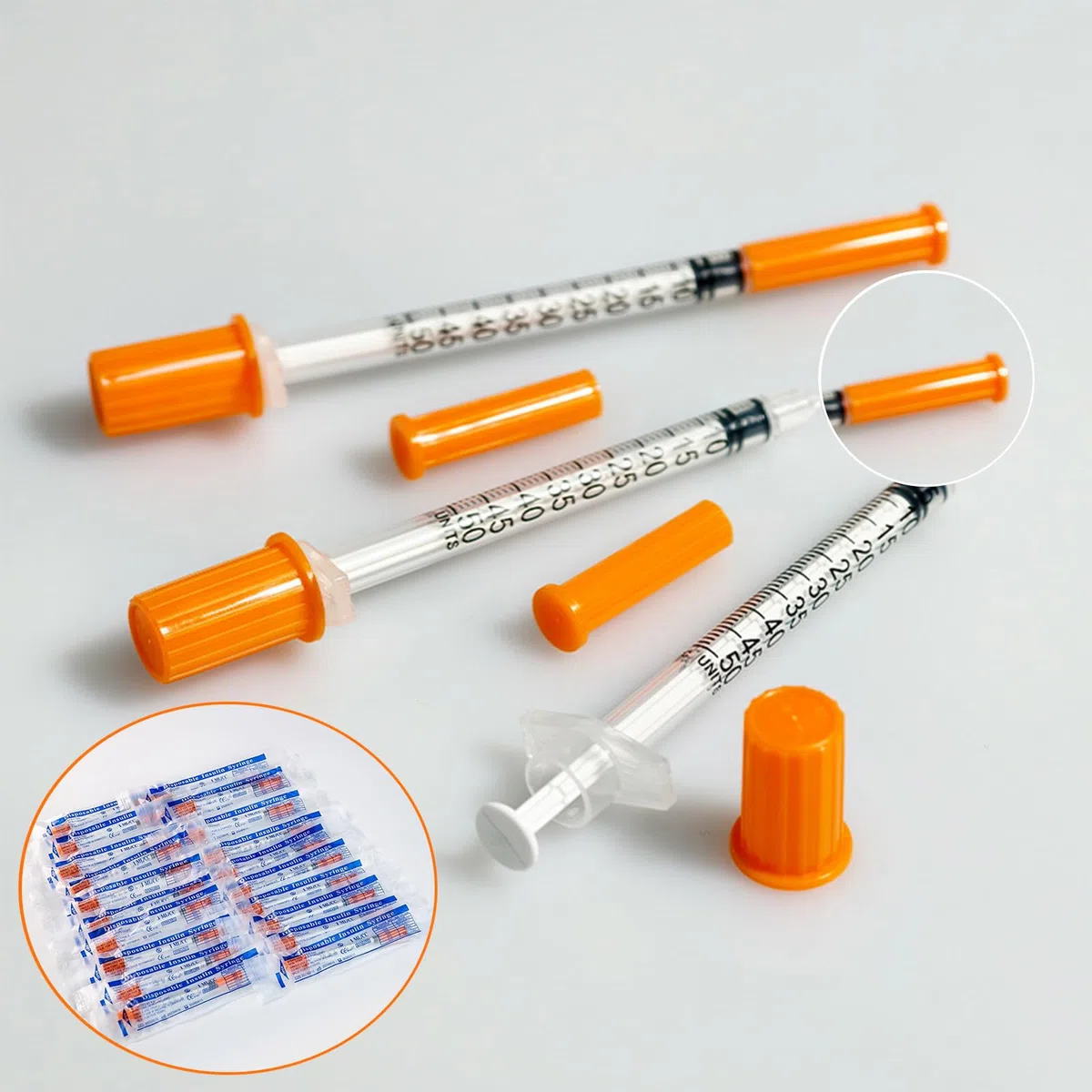 Tubos de Plástico 30 piezas 1 ml/cc 8 mm x 30G Herramientas de Medición Versátiles Embaladas Individualmente Accesorios de Laboratorio