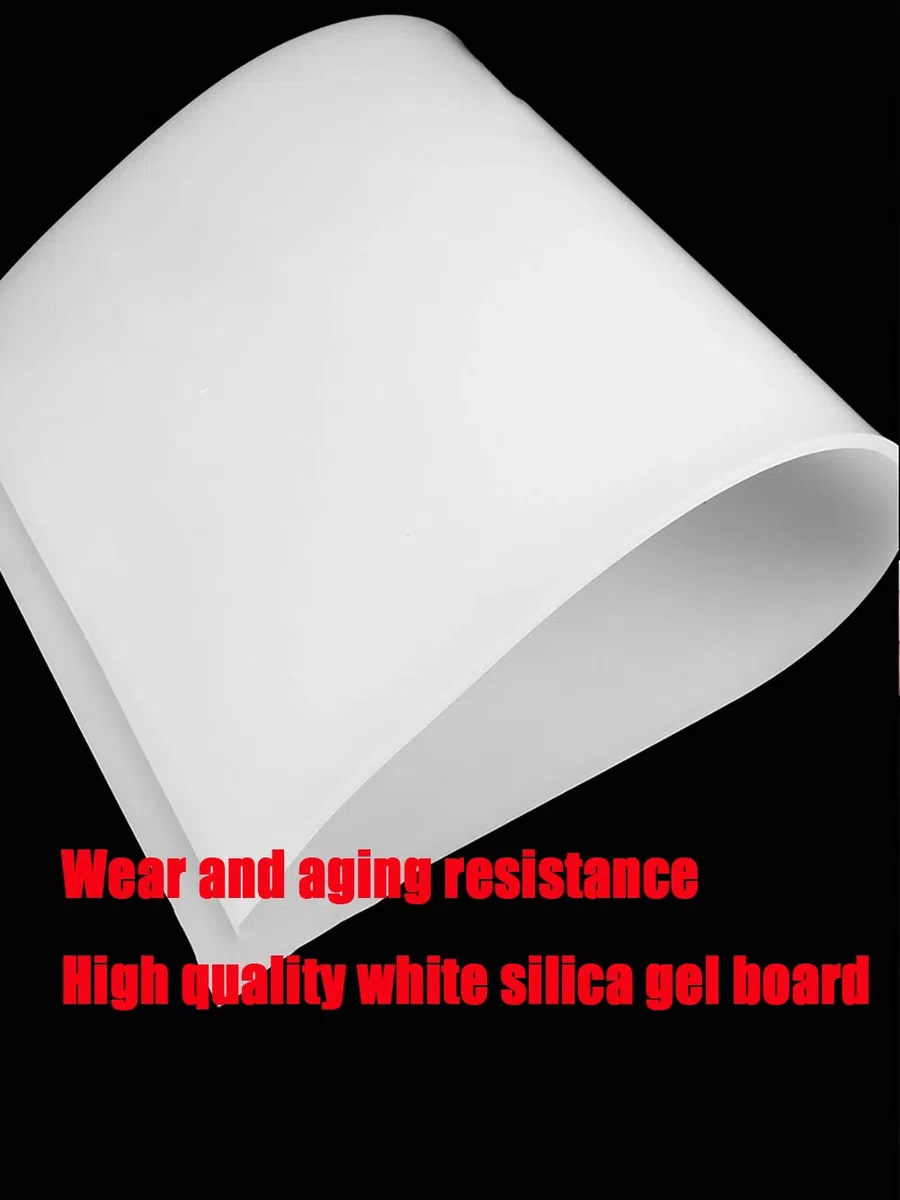 Hoja de goma de silicona suave blanca de alta temperatura 50 mm x 50 mm de grosor 0,5 mm