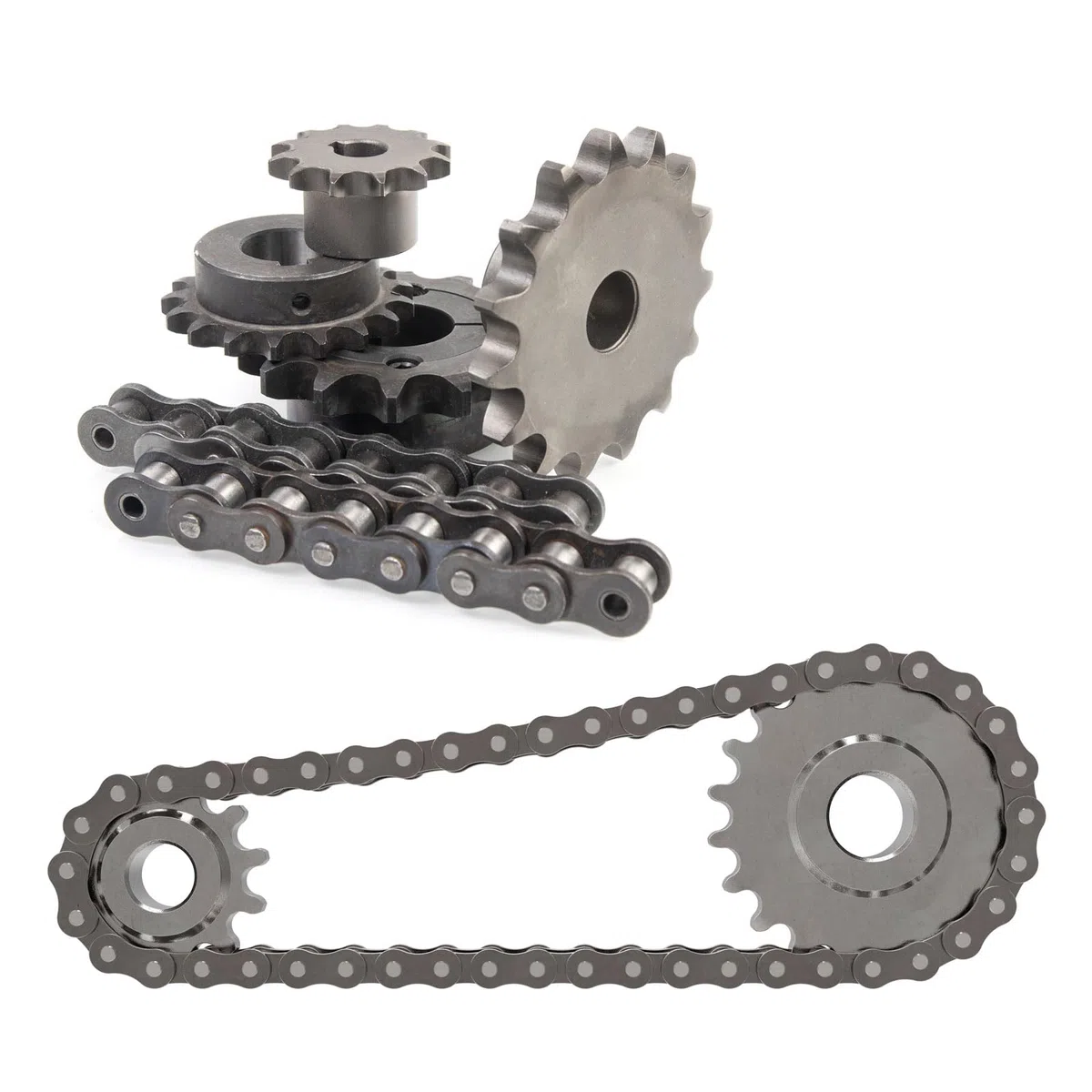 QUARKZMAN 2 Piezas Piñón de Cadena de Rodillo ISO/DIN 06B-1 Tipo B Diámetro de 12 mm Paso de 3/8" Piñón de Rodillo de una Sola Hilera de Acero A3 Endurecido con 11 Dientes