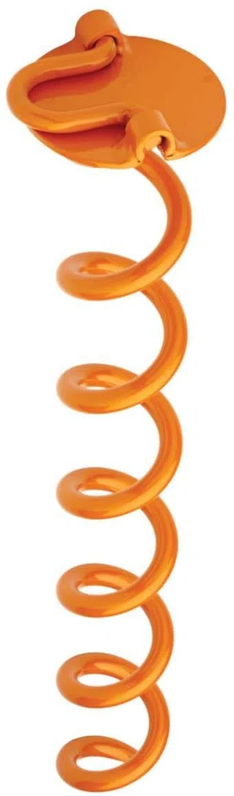 Liberty Outdoor ANCFR16-ORG-A - Anclaje de Tierra en Espiral con Anillo Plegable, Color Naranja, 40,6 cm