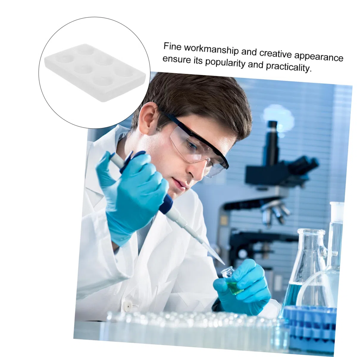 OUNONA Placas De Reacción Cerámicas De 6 Orificios para Experimentos Químicos Bandeja Multiusos para Laboratorio Instrumento De Experimento Alta Transmisión De Luz