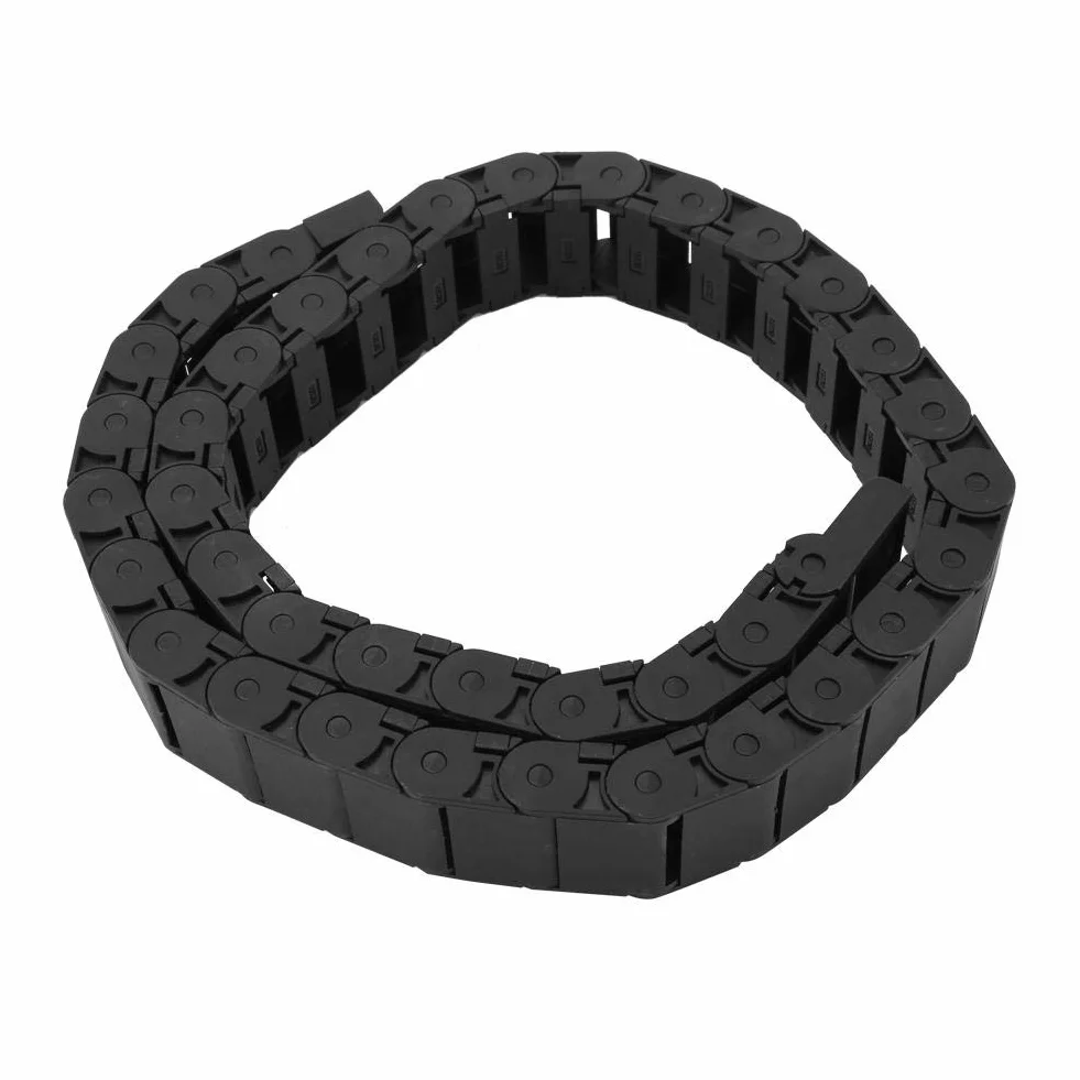Ausla Cadena Portador de Cable, 1 Metro, 15 x 30 mm, Cadena de Arrastre de Nailon para Máquina de Grabado, Negro