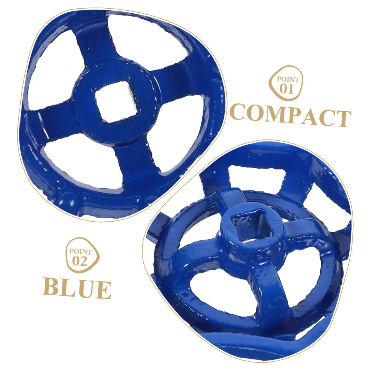 Anneome Válvula de 2 Fundido de Compuerta Azul Manija de Acero de Resistente Ligera Estructura Razonable, Paquete Piezas para Grifos y para Válvulas de Paro