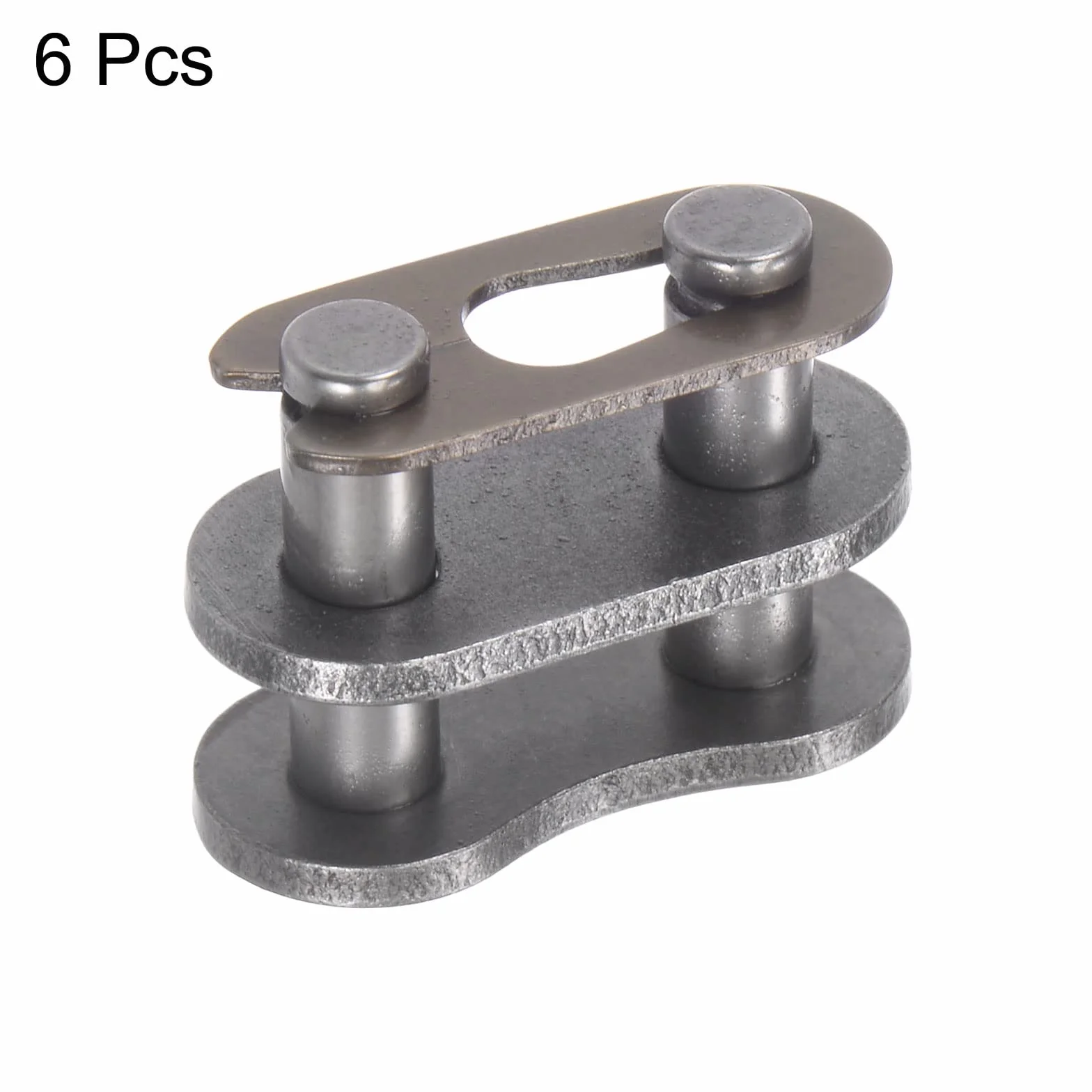 sourcing map 6 rodillos de enlace de conector maestro de cadena, acero al carbono de paso de 1,27 cm, eslabones divididos de conexión estándar para cadena 08B