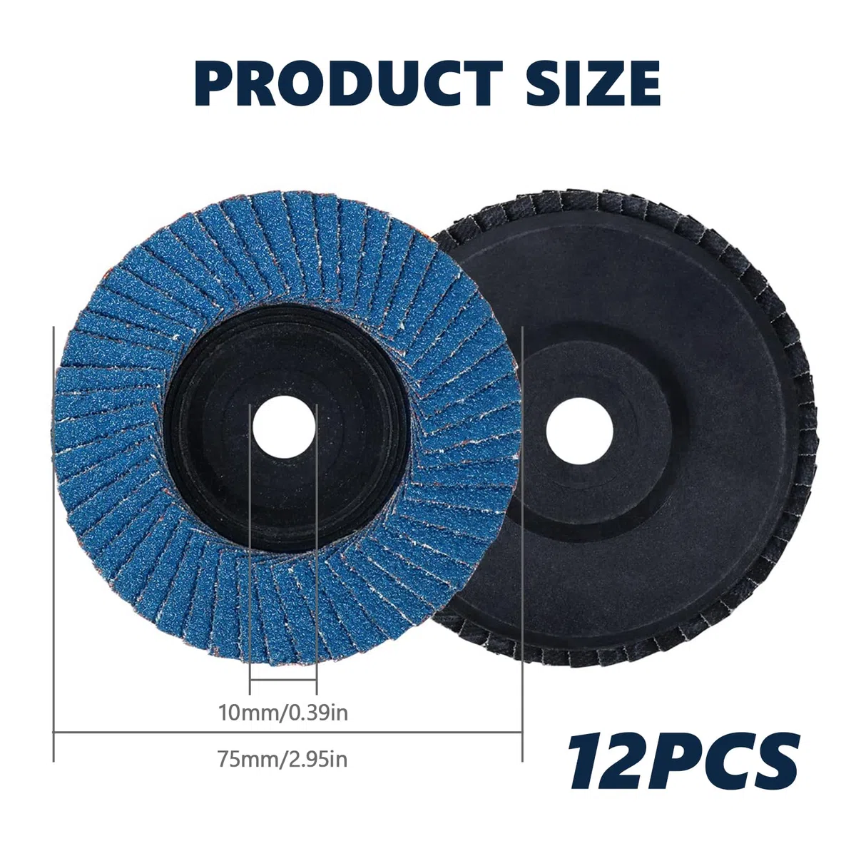 12 Piezas disco de láminas, discos abrasivos circonio azul 75mm grano 80, discos radial pequeña, para lija metal, acero inox, madera