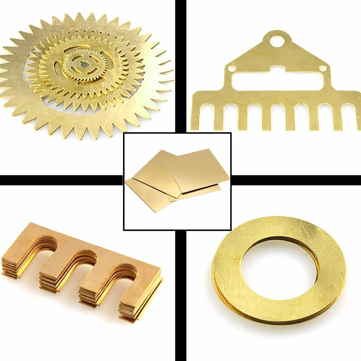 6 piezas Lámina de Metal deLatón, 0,5 mm x 50 mm x 50 mm, láminas de latón, grosor 0,5 mm, chapa de latón de 0,5 mm, placa de latón adecuada para la fabricación, corte según el tamaño deseado por