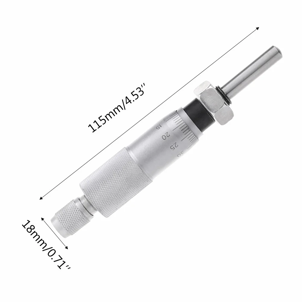 Micrómetro Micrómetro de precisión Mejorado Micrómetro de Hilo Tipo Aguja Redonda para Herramienta de medición de Cabeza Herramienta de 0-25 mm