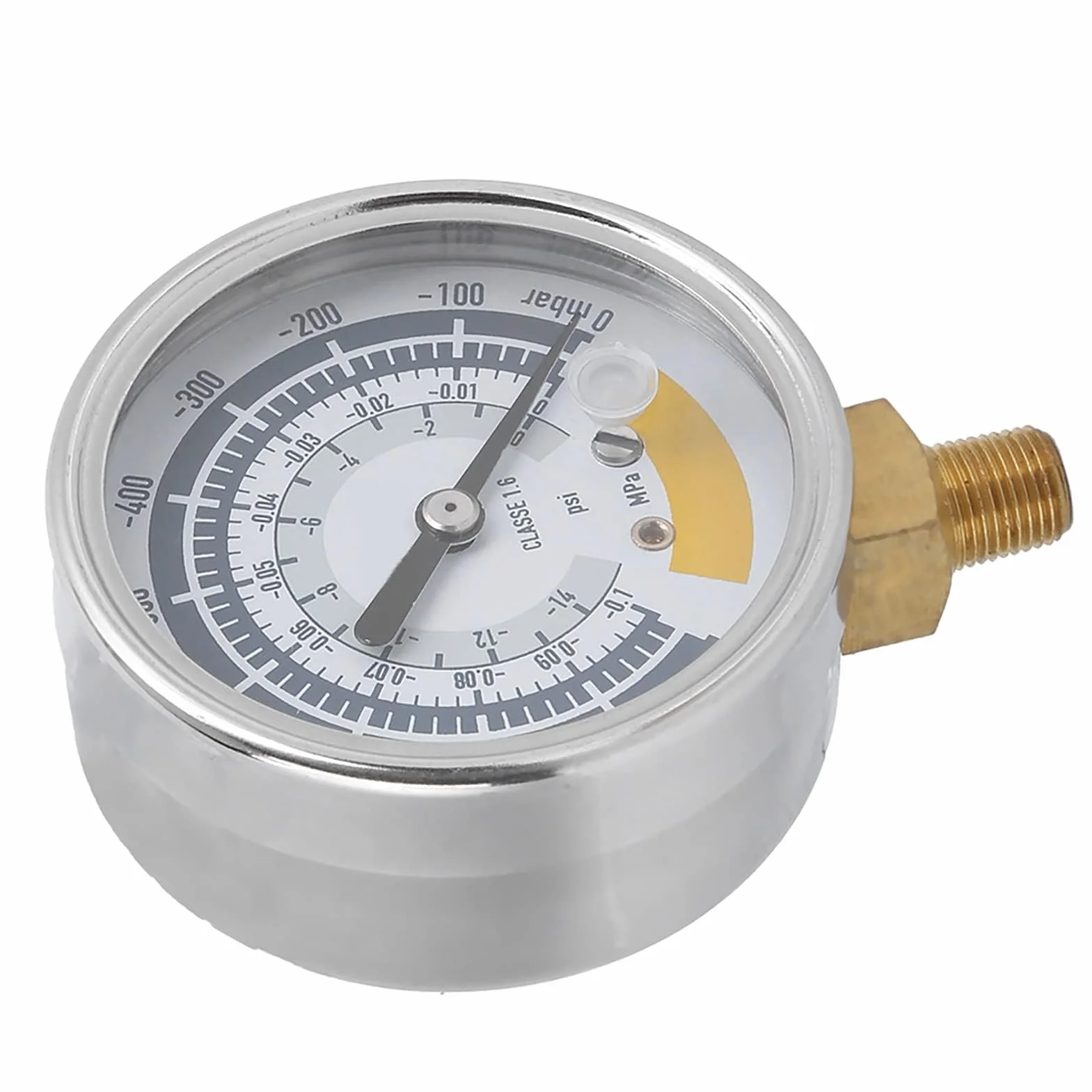 Ejoyous Manómetro Mecánico, Manómetro de Aire Preciso Instrumento para Bomba de Vacío 0-14 PSI NPT Conexión de 1/8 pulg. Manómetro Confiable para Medir la Presión del Aire para Bombas