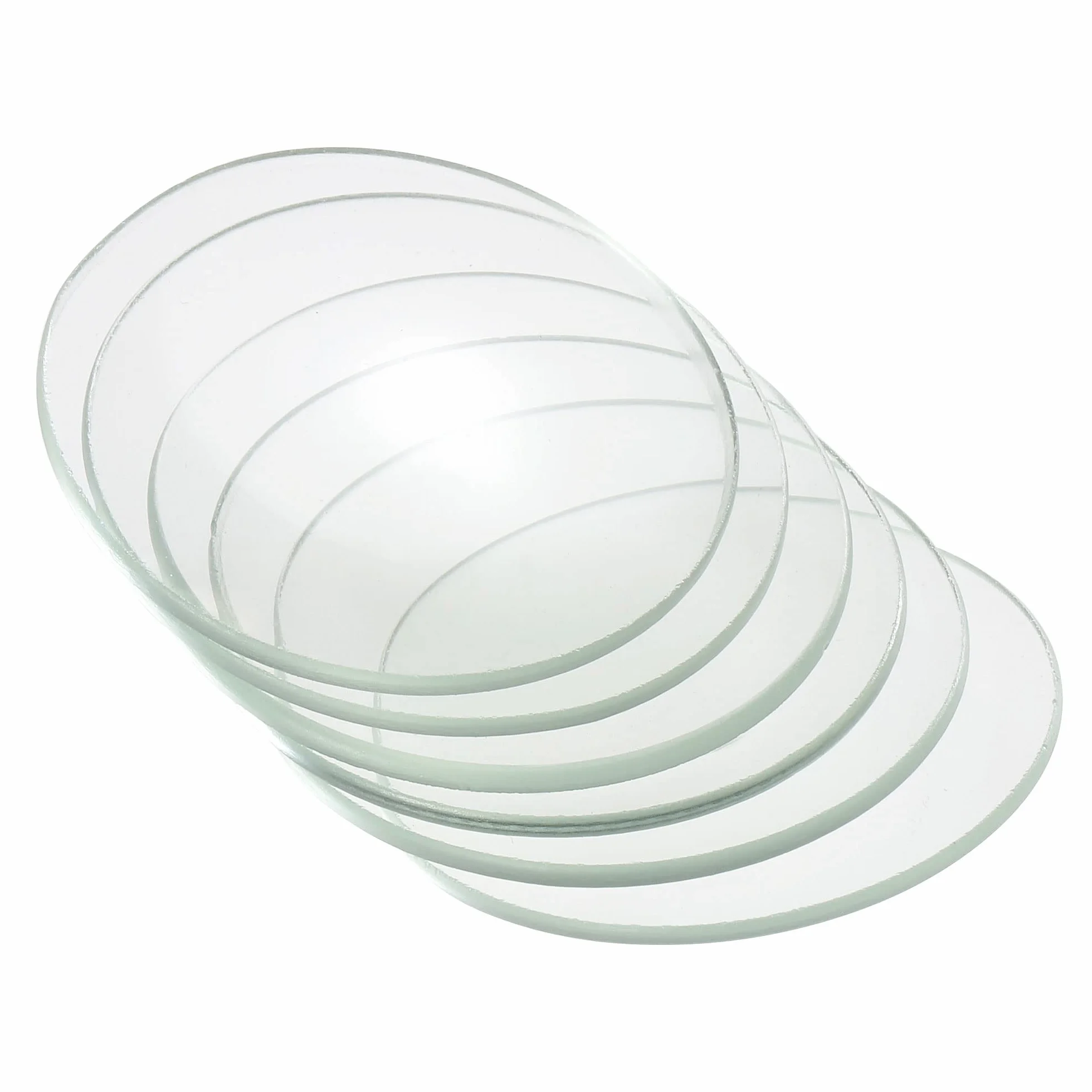 PATIKIL 50mm Diámetro Reloj Cristal, 6 Paquetes Precipitados Vaso Cubierta Liso Bordes Biselado Arco para Laboratorio, Transparente