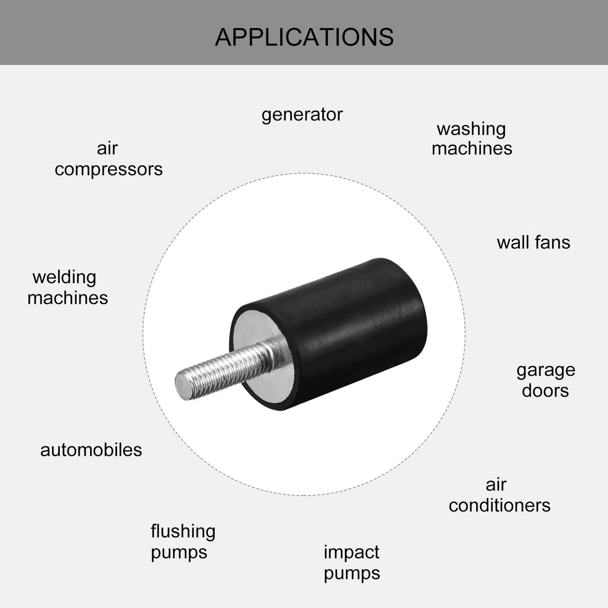 sourcing map Goma Monturas 4 Piezas M6 Macho/Hembra Vibración Aislador Impacto Absorbedor D20mmxH30mm