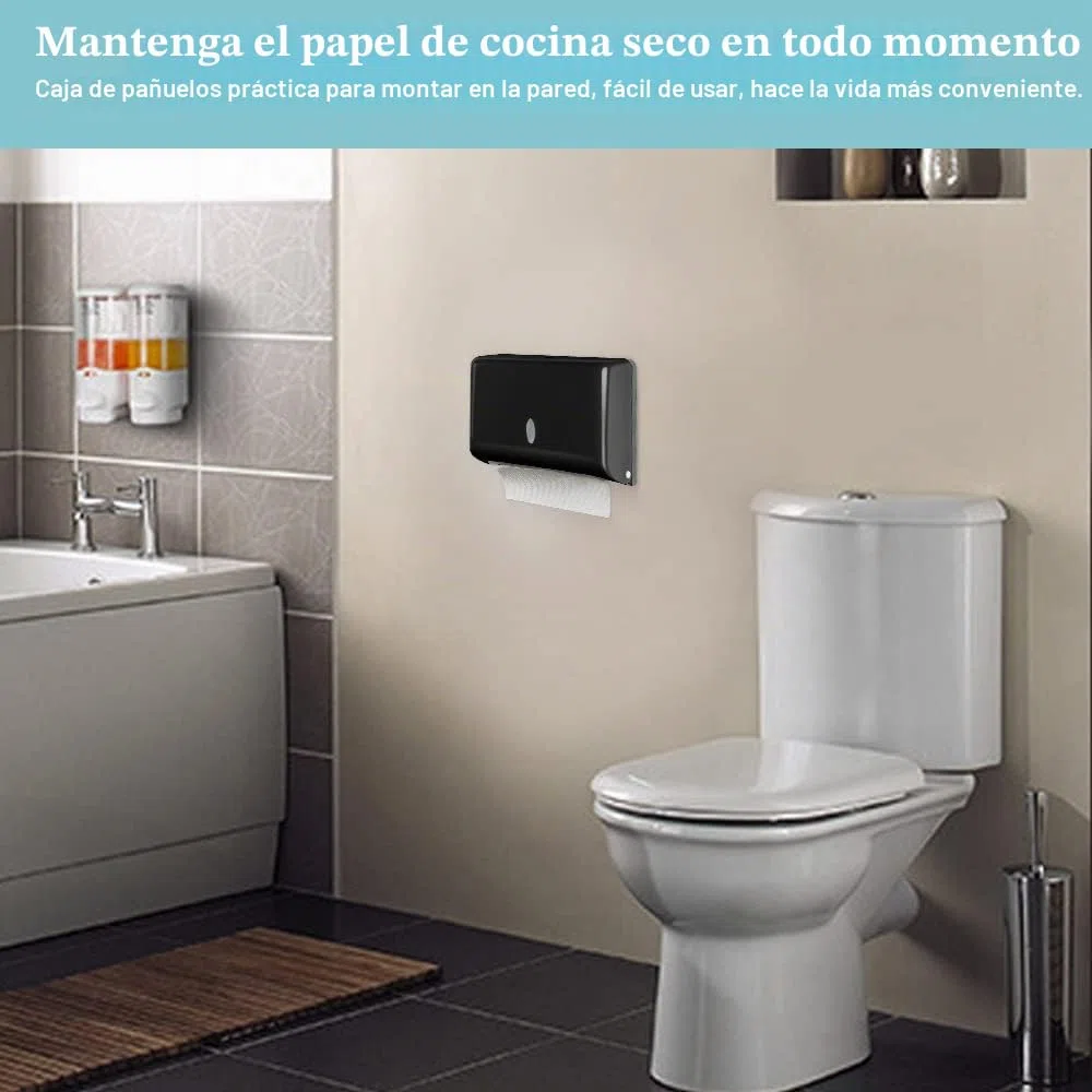 THATSRAD Dispensador de Papel de Manos Admite 200 Toallas/225 mm * 75 mm Dispensador de Papel Toalla de Pared Antibacteriano Dispensadores de Papel Higiénico, Dispensador Toalla Baño (27x20,5x10cm)