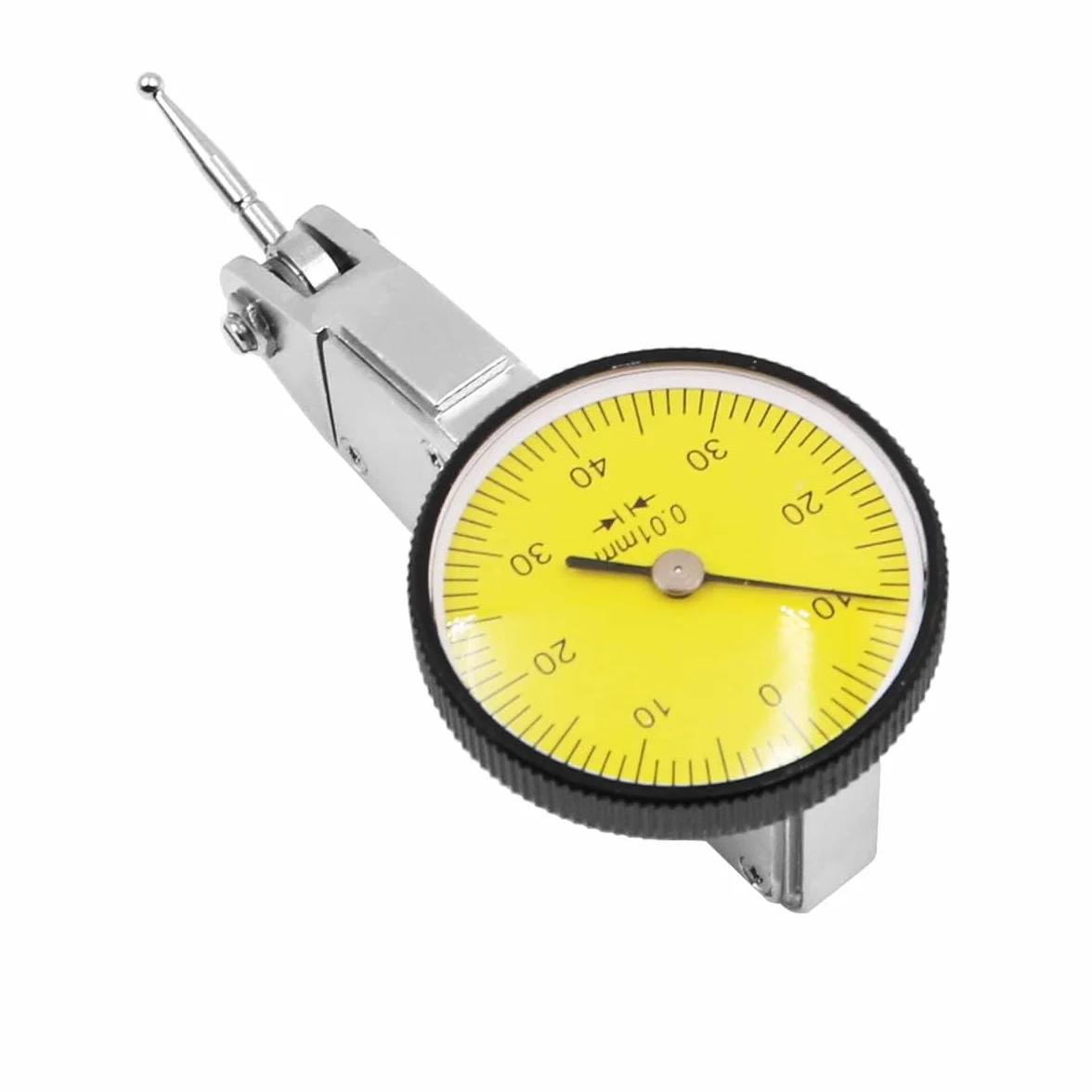 Indicador de dial 0.01mm Indicador de prueba de marcado de precisión Indicador de palanca Rango de indicador de dial 0-0.8 mm para mediciones durante el mecanizado Montaje e inspección