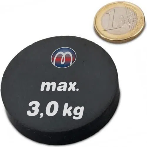 5 x Imán de disco de ferrita Imán cerámico redondo Ø 50,0 mm x 10,0 mm Y35 - sostiene 3 kg - 5 piezas