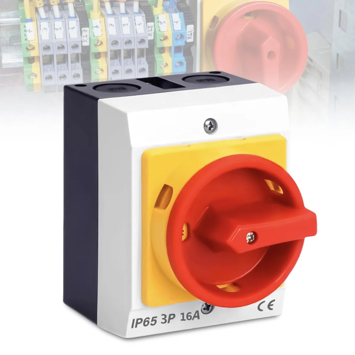 Interruptor principal 16A de 3 polos, interruptor de control con carcasa de plástico IP65, interruptor seccionador, interruptor seccionador de carga, interruptor de pared para conectar y