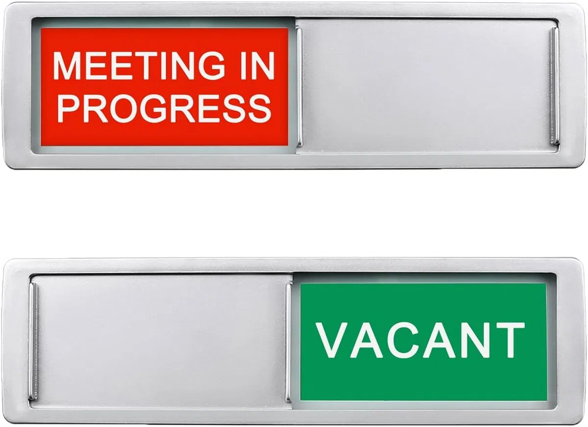 Señal de privacidad vacant ocupada, vacant or Meeting in Progress para el hogar, oficina, hoteles, sala de conferencias, señal de puerta deslizante que indica si la habitación está vacante u ocupada,