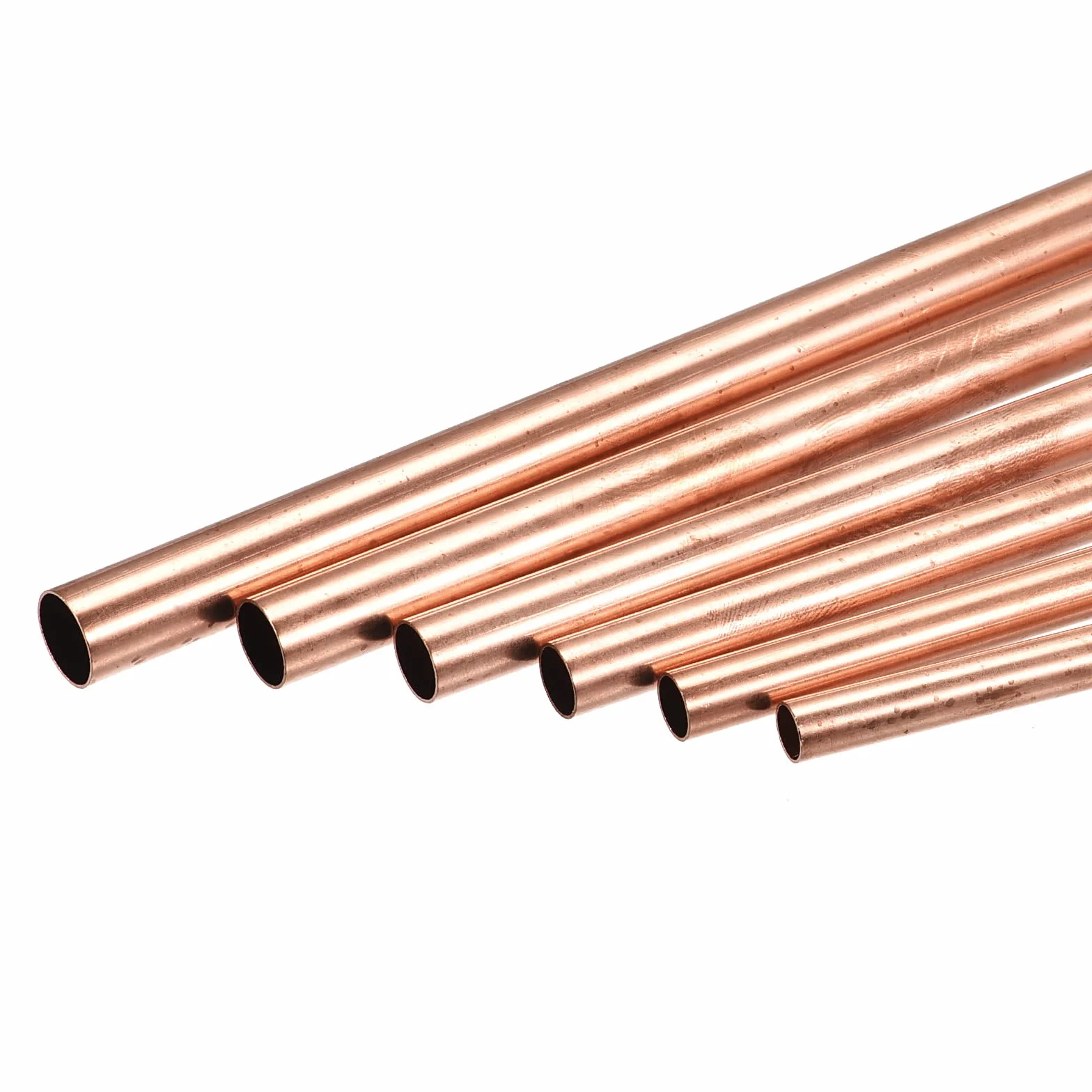 sourcing map Cobre Tubo, 2mm 3mm 4mm 5mm 6mm 7mm OD x 0.2mm Pared Grosor 200mm Longitud Metal Tubo, Paquete de 6