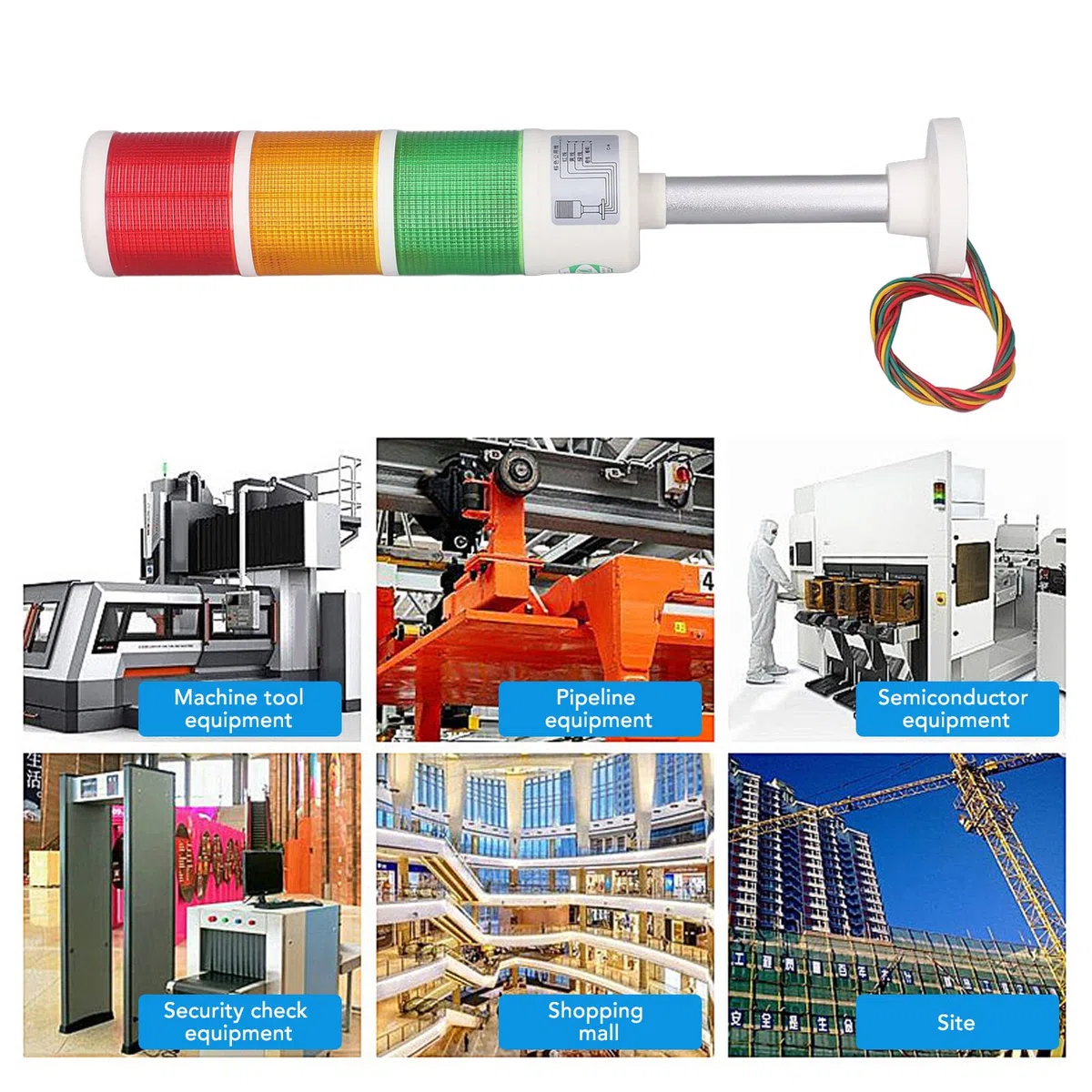 Elprico LED LED Tower Light Advertencia Industrial Lámpara de Visualización de Señal para Dispositivos para Dispositivos (24V)