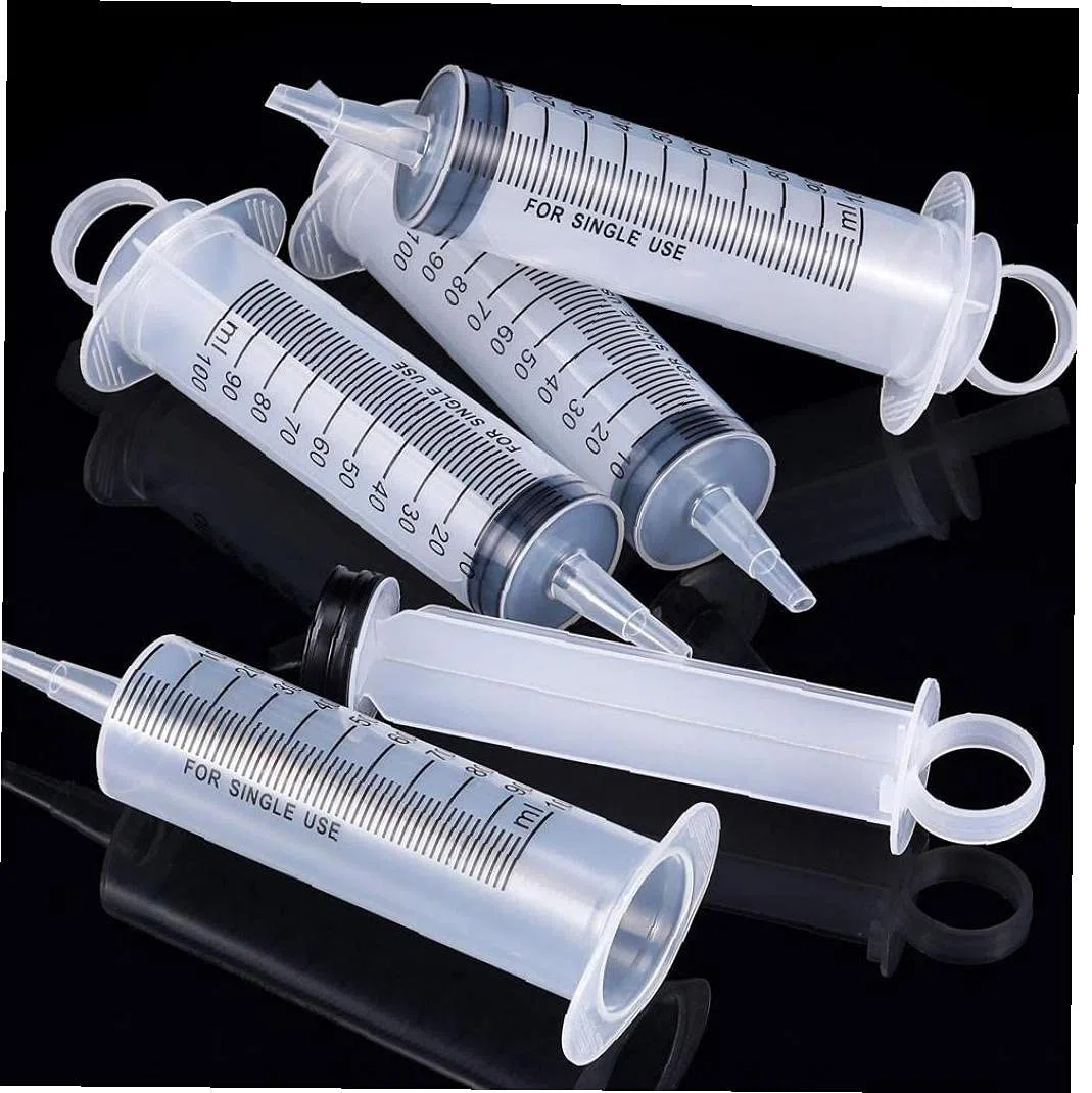 100 ml Jeringa de plástico para medir líquidos experimentos de laboratorio Herramienta de dispensación Jeringa 10PCS