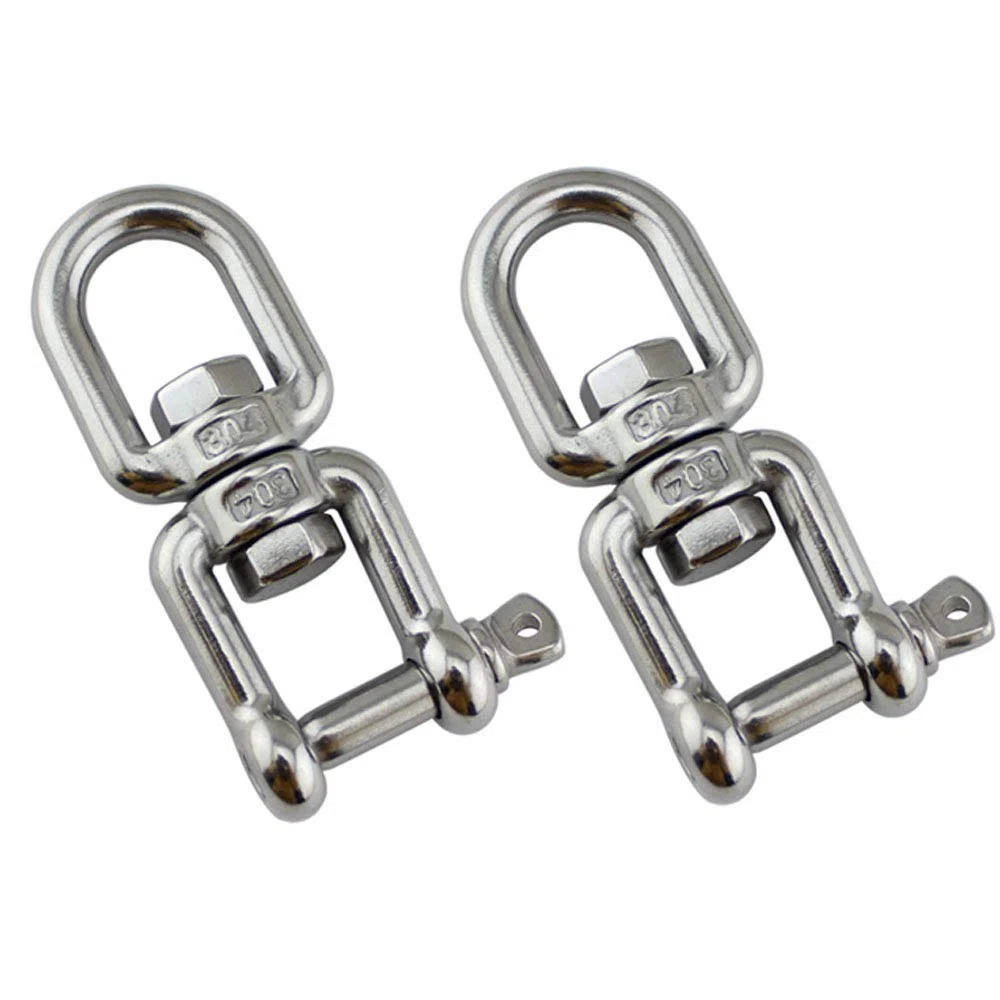 POFET 2 unids 10 mm resistente anillo giratorio de acero inoxidable 304 a presión dispositivo de grillete