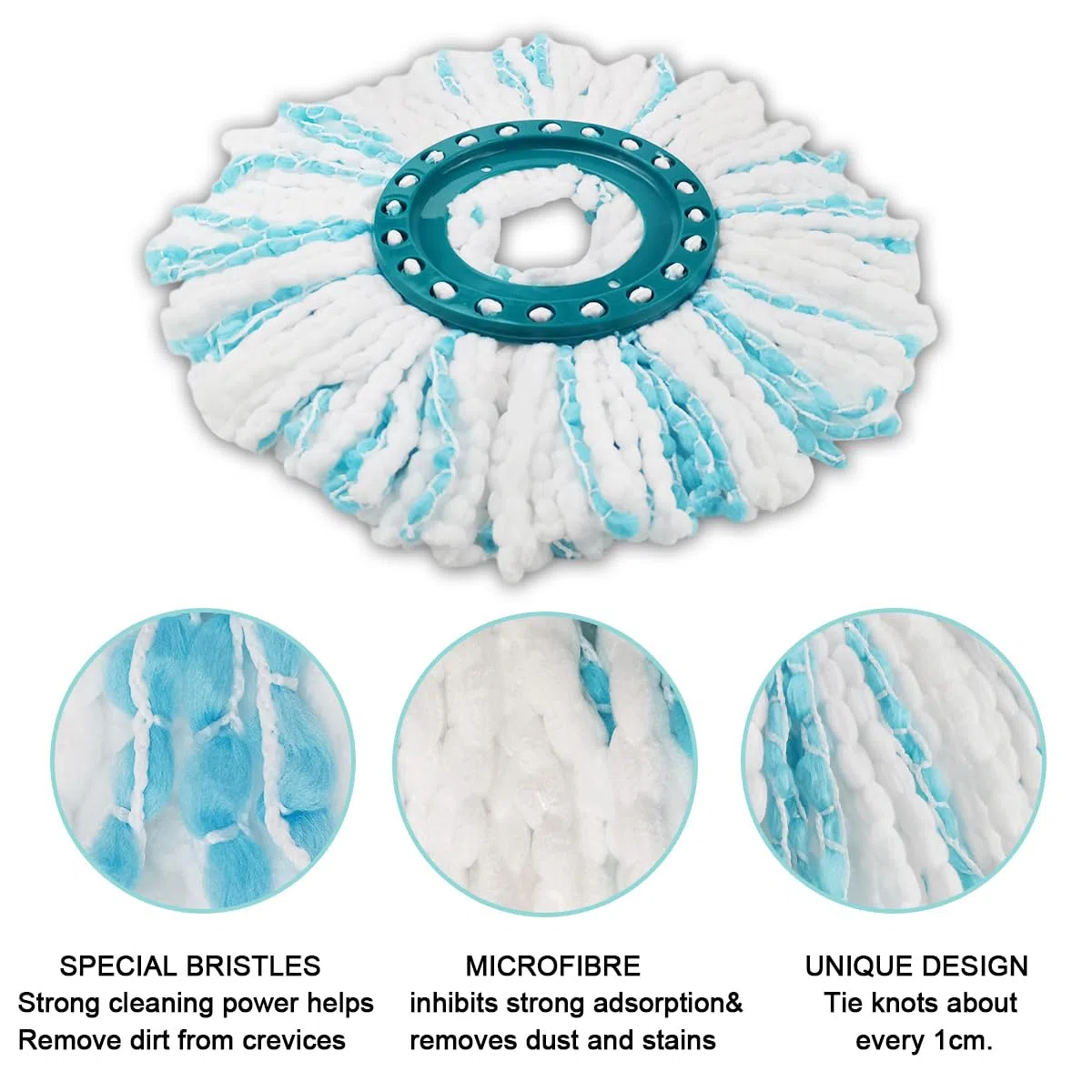 4 Piezas para Leifheit Clean Twist Disc Mop Ergo Kit, Sistema de 2 Fibras para Leifheit Recambio para Mopa, per Todo Tipo de Suelos