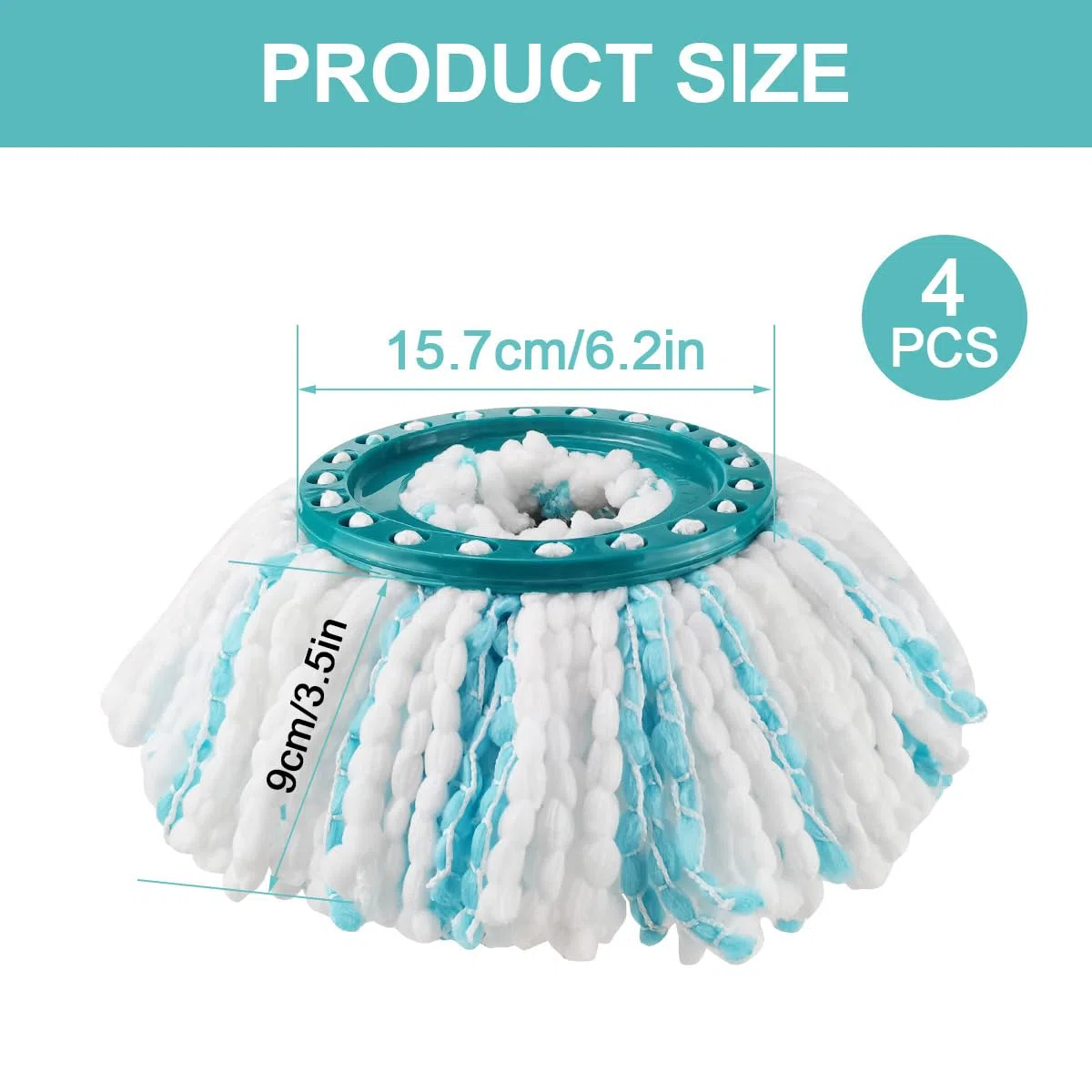 4 Piezas para Leifheit Clean Twist Disc Mop Ergo Kit, Sistema de 2 Fibras para Leifheit Recambio para Mopa, per Todo Tipo de Suelos