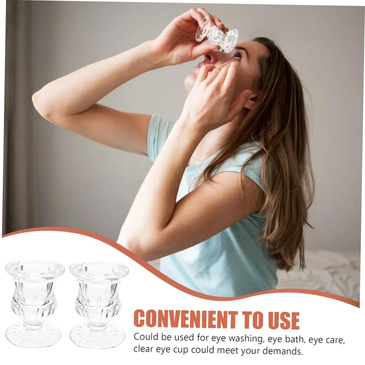 LIFKOME 2piezas Vaso De Vidrio Para Lavado De Ojos Transparente De Tazas Portátiles De Baño Ocular Compactas Diseño Práctico y Ligero Para Uso Casa y Viaje