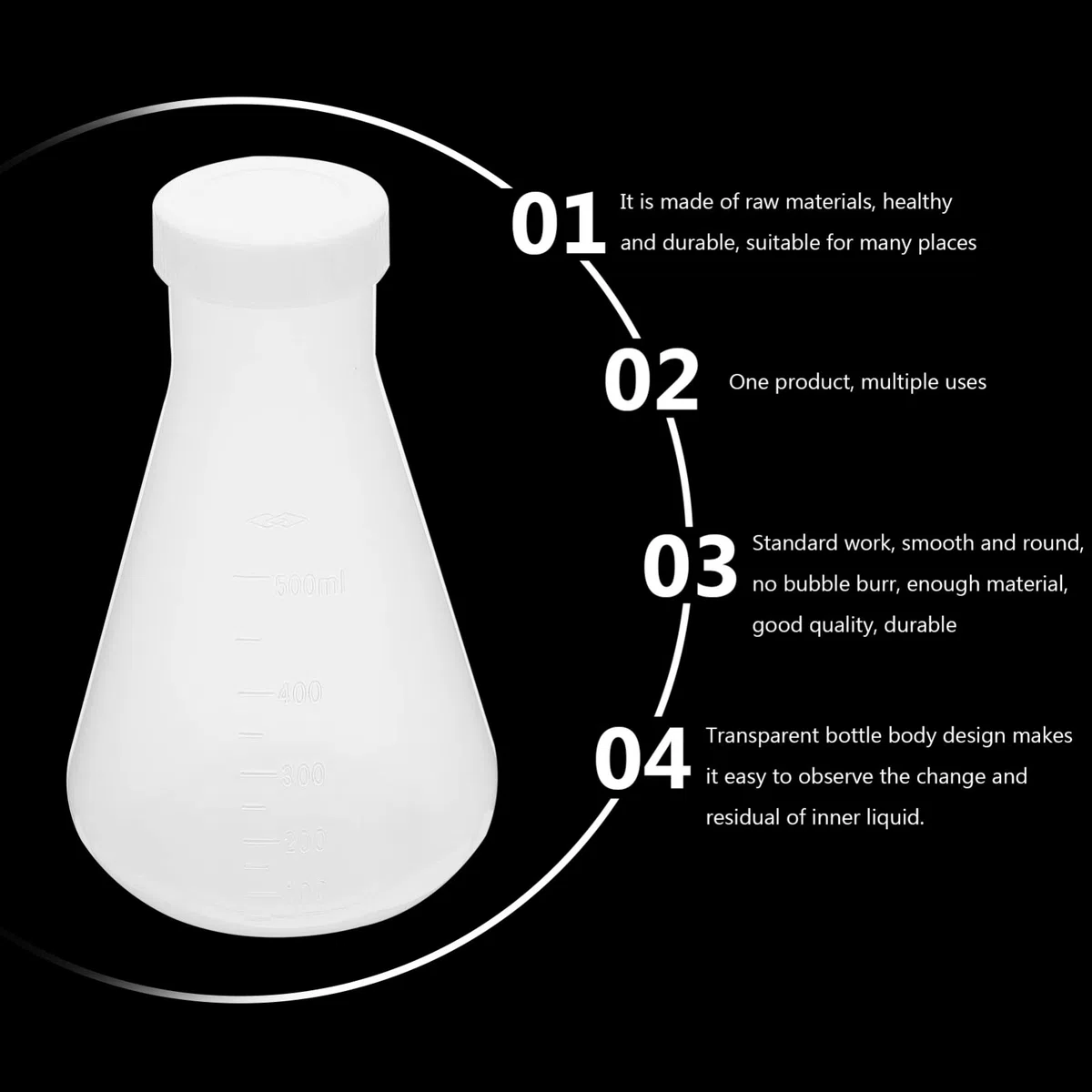 ULTECHNOVO 3 Piezas Matraz De Plastico Vidrio Erlenmeyer Matraz Cónico De Plástico Petaca De Plástico Juguete Cerebral Matraz Erlenmeyer Profesional Laboratorio Páginas Niño Reutilizable