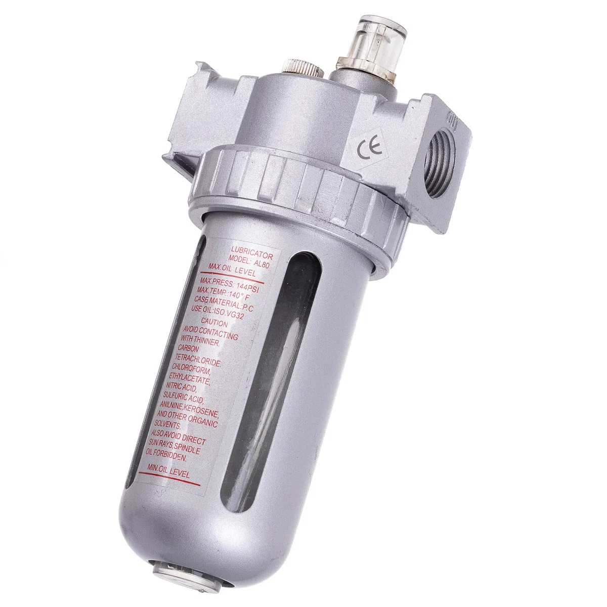 TC TECHNIC El Lubricador de Aceite Asegura Una Dosificación Automática de Aceite Al Dispositivo Presión Máx. de Trabajo 10 Bar Flujo de Aire Máx 4000 L/Min Tamaño de Rosca 1/2" (~19 mm)