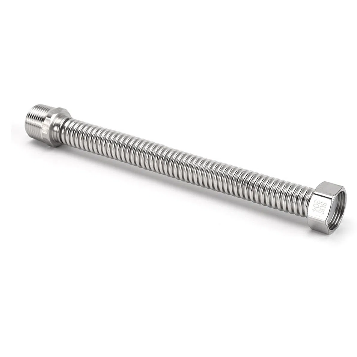 Amacoam Tubo flexible de acero inoxidable de 3/4 pulgadas, tubo ondulado extensible, tubo de conexión flexible, longitud 600 mm, tubo de conexión universal