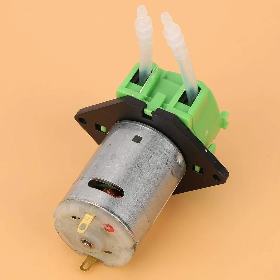 Bomba Peristáltica 12V DC para Microdosificación Autocebante con Cabezal de Dosis, 2x4 Tubos para Laboratorio, Acuarios y Análisis Químico (Verde 2x4)