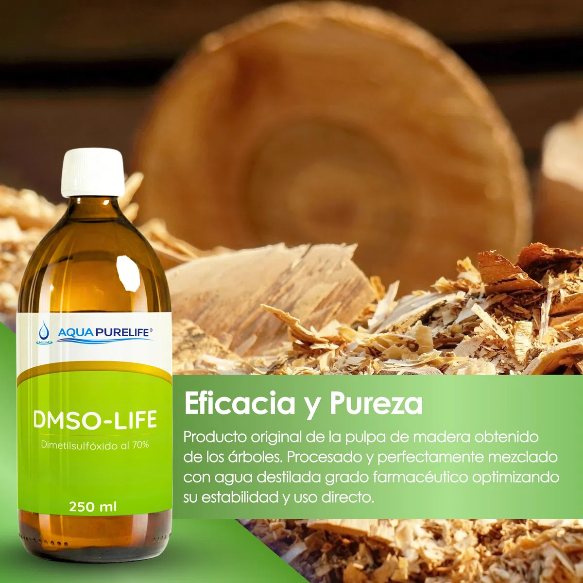DMSO 70% 250 ml - Dimetilsulfóxido Calidad Farmacéutica 99,9% Pureza - Disolvente Universal Certificado Farmacopea Europea Ph. EUR - Botella Cristal Ámbar con Spray Incluido
