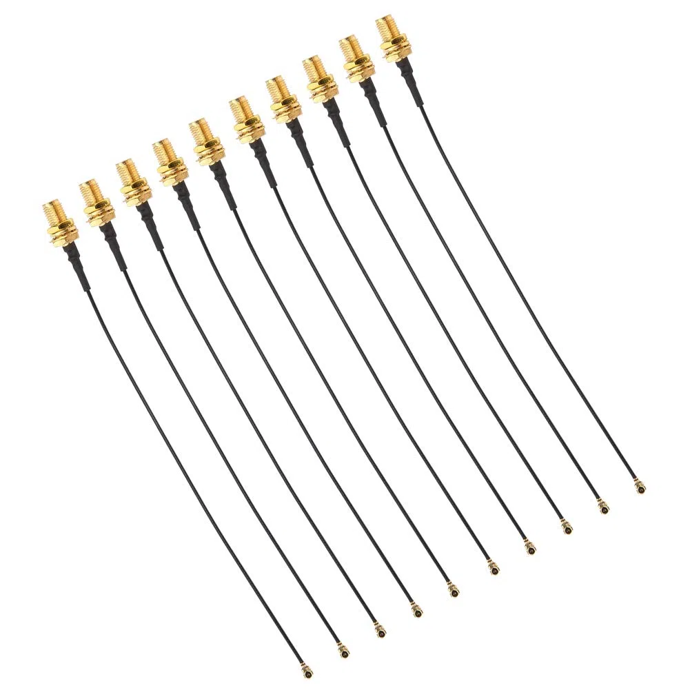 Eacam Cable Adaptador RF de 10 Piezas, Cable Flexible a SMA K/U.FL, Alimentador de Antena de 15 Cm, Cable Puente, Material de Latón de para Módulo de Reconocimiento Facial, Apto