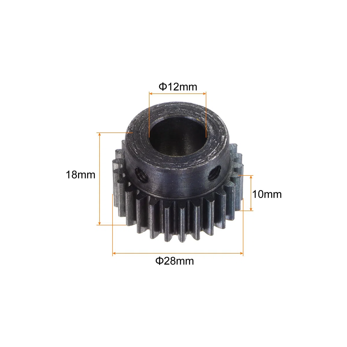 sourcing map 1Mod 26T Piñón Engranaje 12mm Diámetro Endurecido Acero Motor Cremallera Espolón Engranaje con Paso para RC Coche Camión Buggy Engranaje, 2 Juegos