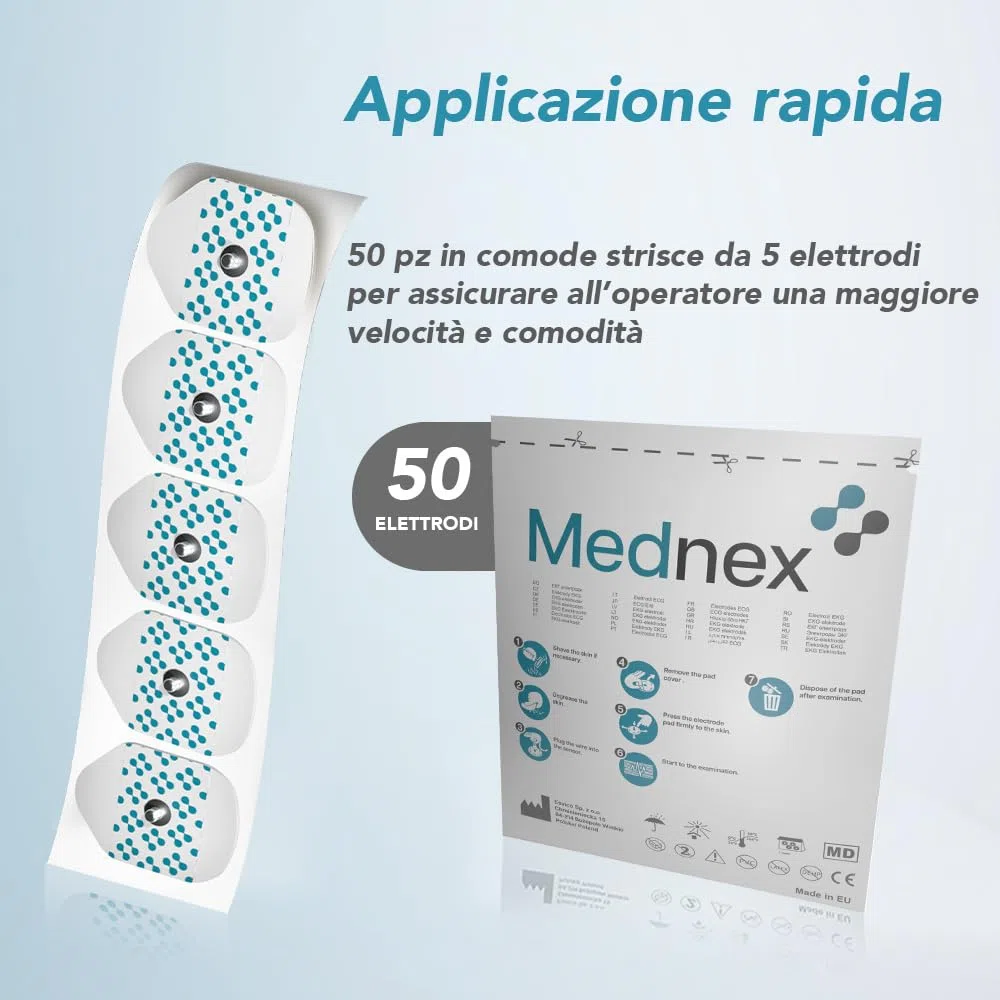 Electrodos de ECG desechables, 36 x 48 mm, para pruebas de estrés y monitorización basal, gel sólido hipoalergénico, adhesión segura, compatibles con todos los modelos de ECG – 2 paquetes de 50