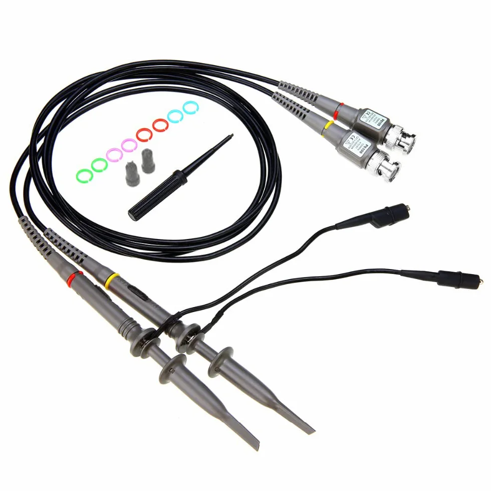 Chesoon P6100 100MHz Sonda de osciloscopio con BNC a Minigrabber Kit de cable de prueba para la mayoría de los osciloscopios