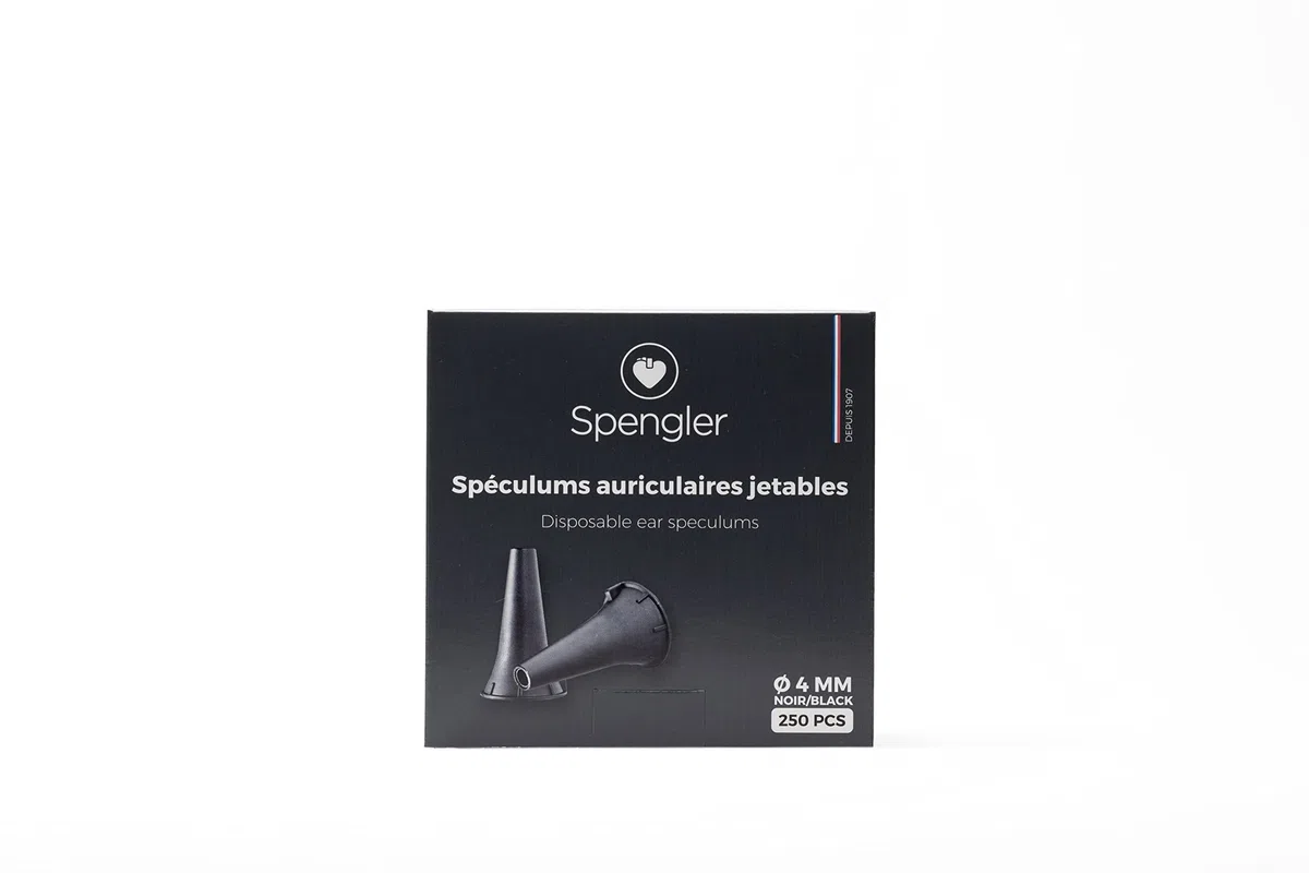 Spengler Espéculos de Oído Adultos Desechables, Compatibles con Todas las Marcas de Otoscopios, Tamaño 4 mm, Caja de 250 Piezas
