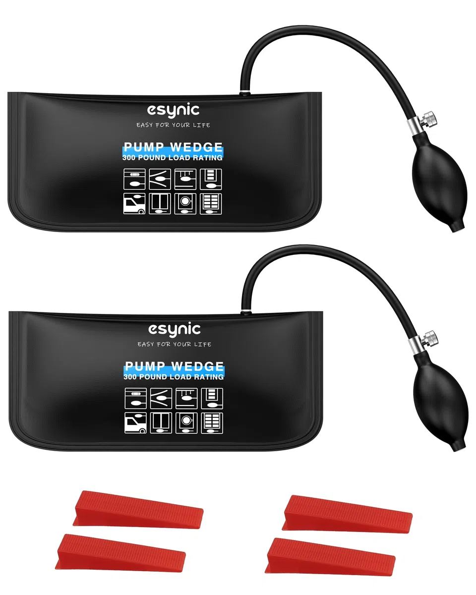 eSynic Air Wedge Bag 2PCS Air Shim Inflable Cuña de Aire Herramienta de Nivelación Alineación para Instalación de Puertas Ventanas Ajuste de Muebles Electrodomésticos Cojín de Aire Levanta hasta 200kg